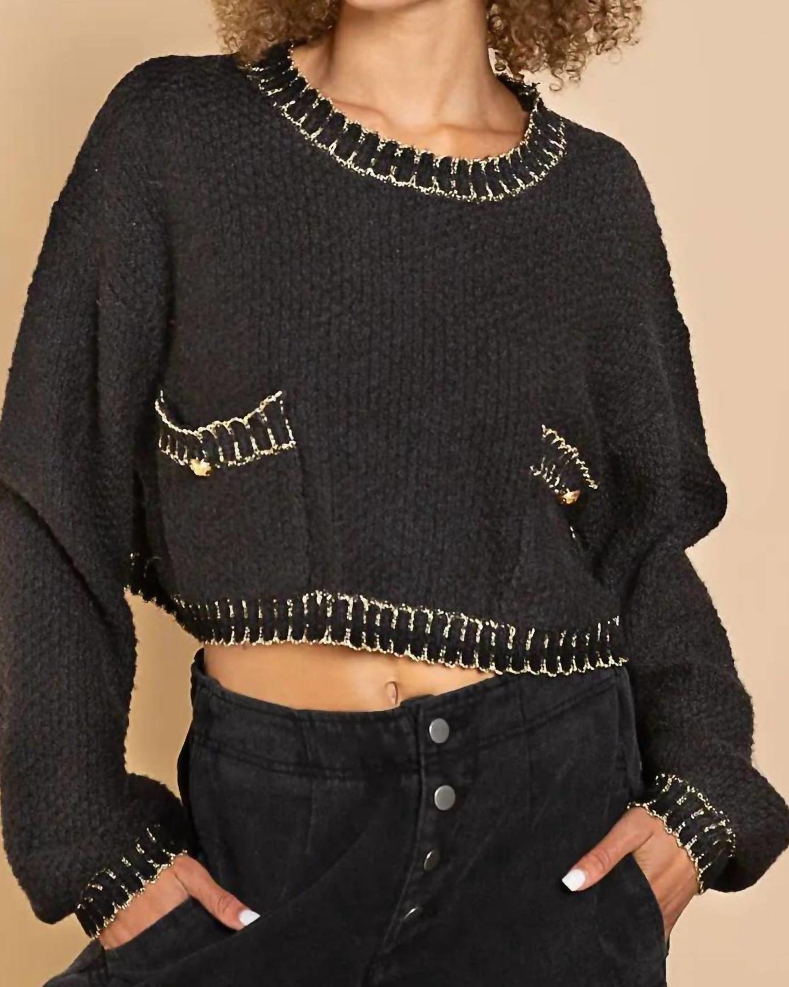 Pullover Sweater in Black | Black