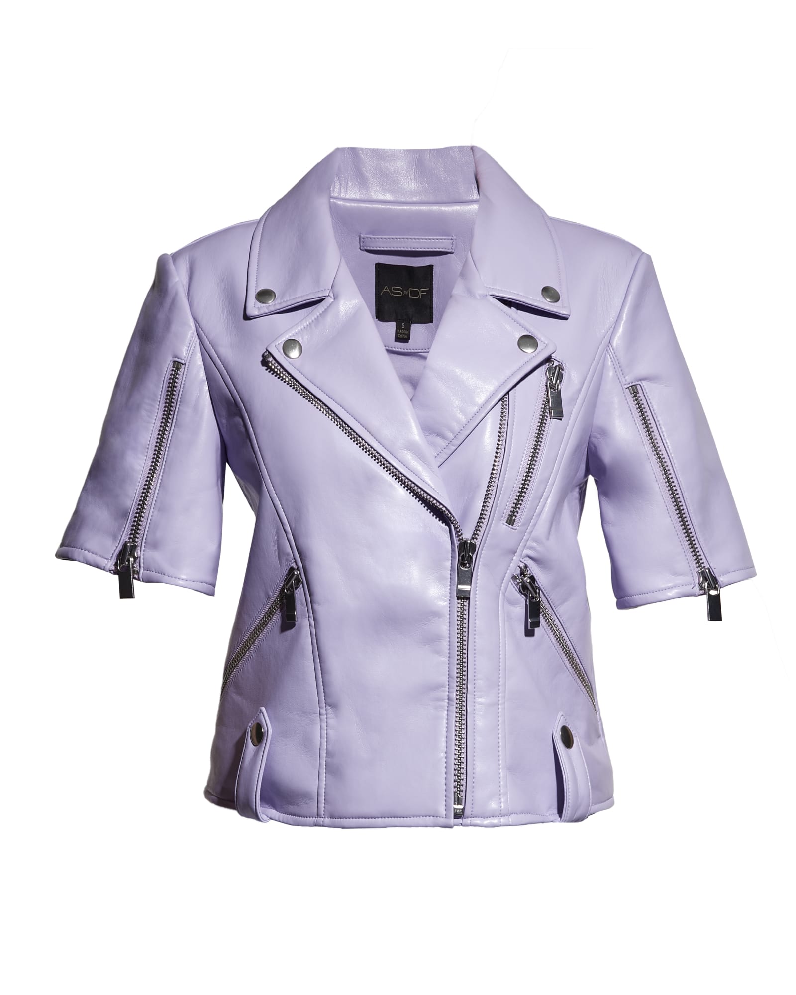 Nico Recycled Leather Jacket | Pastel Lilac