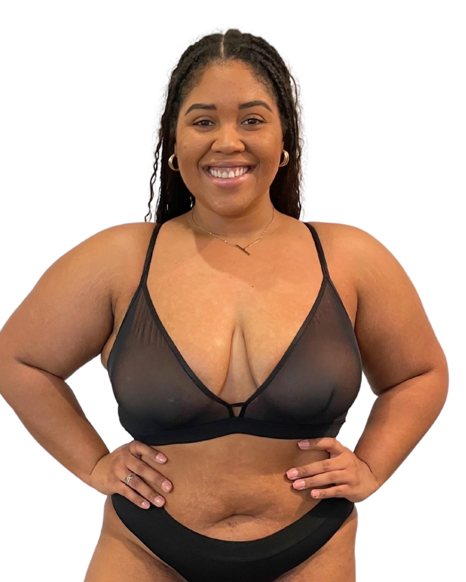 Naked Rebellion Plus Nude Shade Wireless Comfort Mesh Racerback Bra