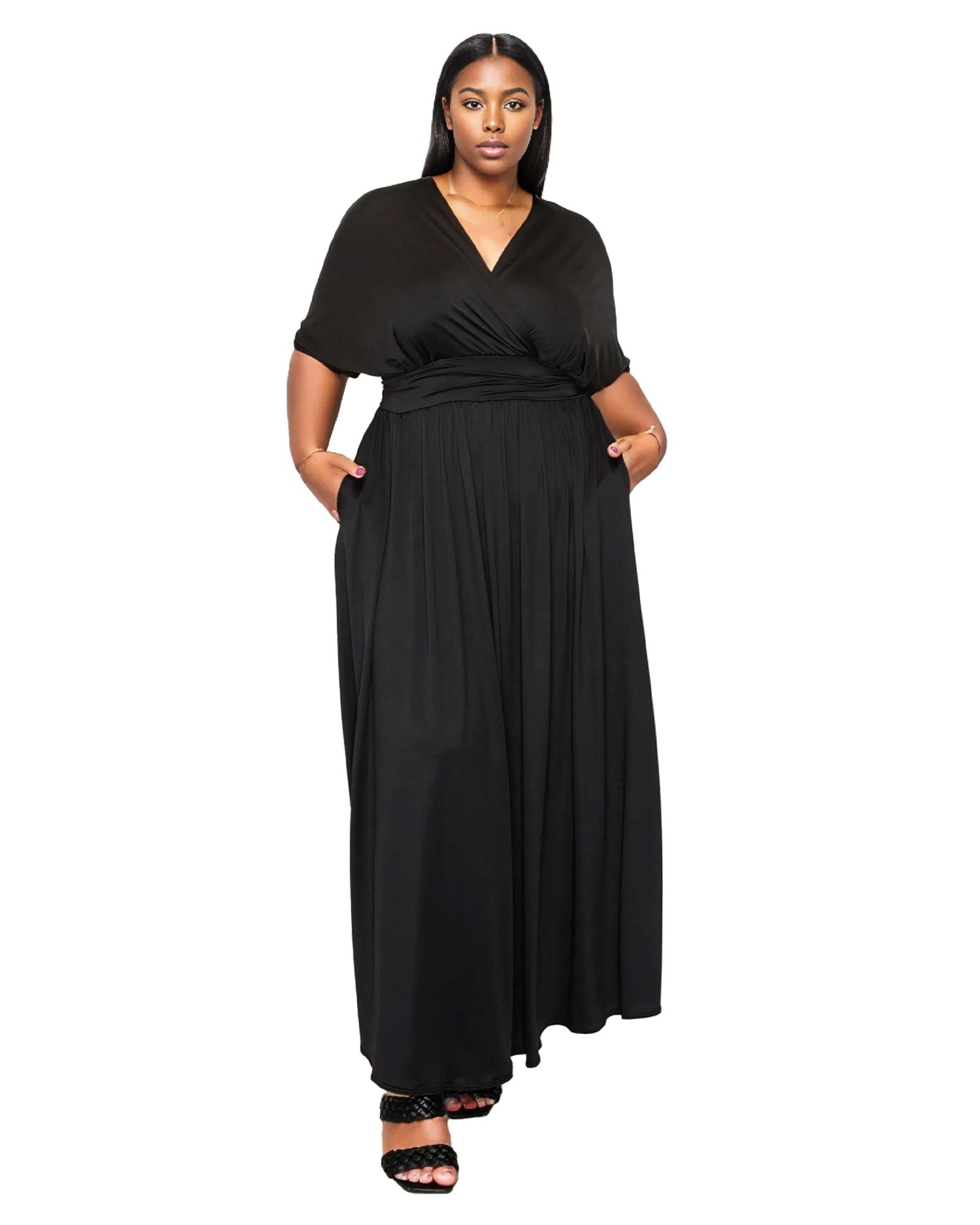 Raffi Pocket Empire Waist Maxi Dress | Black