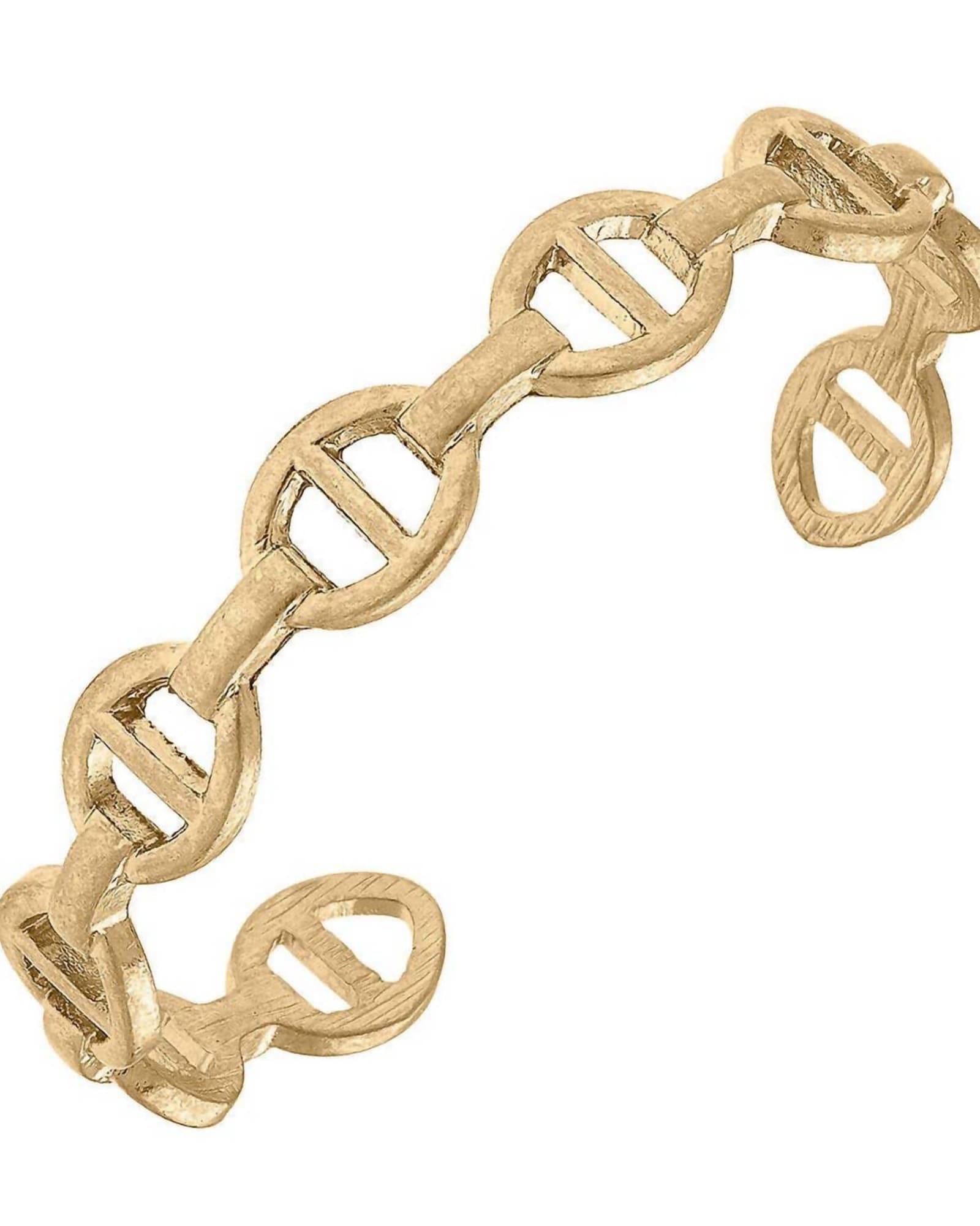 Women'S Chain Link Bangle in Worn Gold | Worn Gold