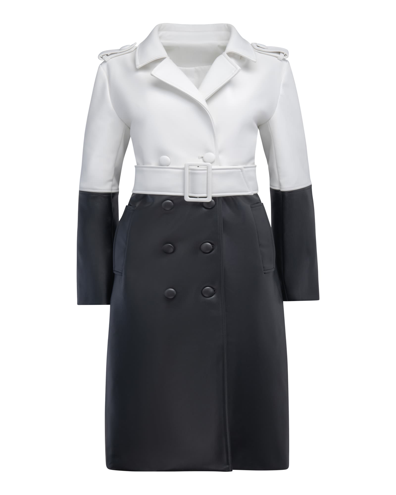 The Margo Two Tone Trench Coat | Black