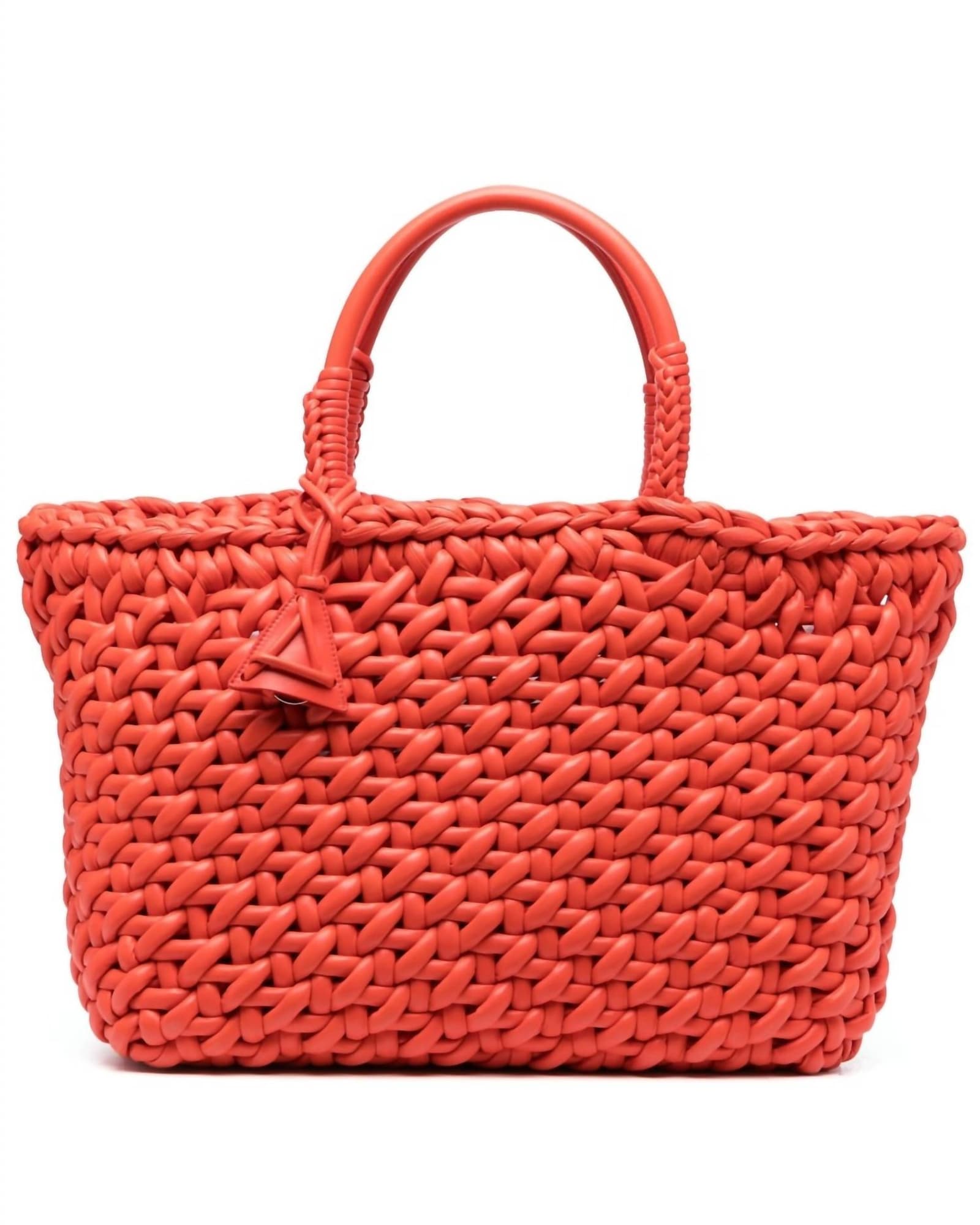 Icon Leather Big Tote Bag in Orange | Orange