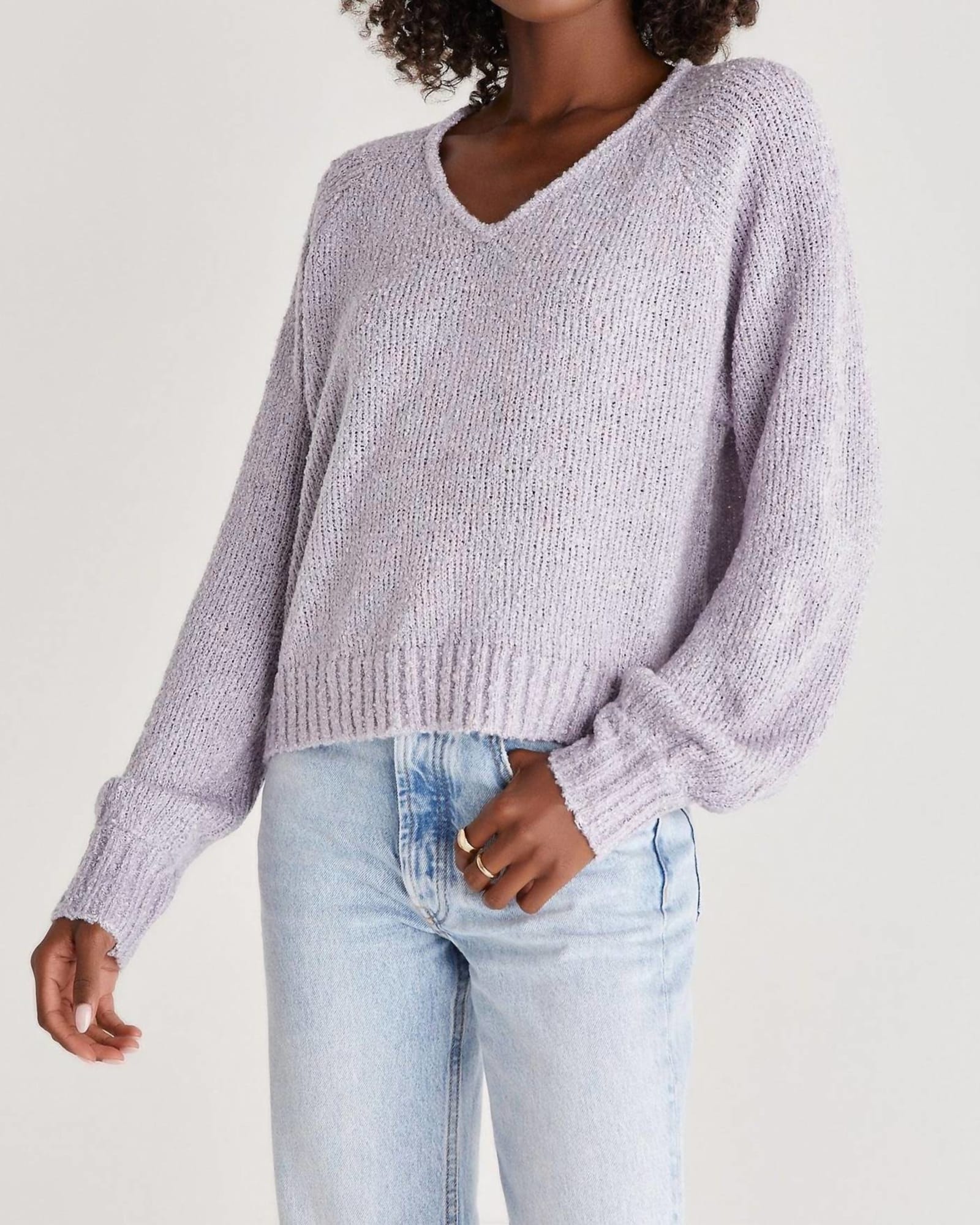 Becca V-Neck Sweater in Lilac | Lilac