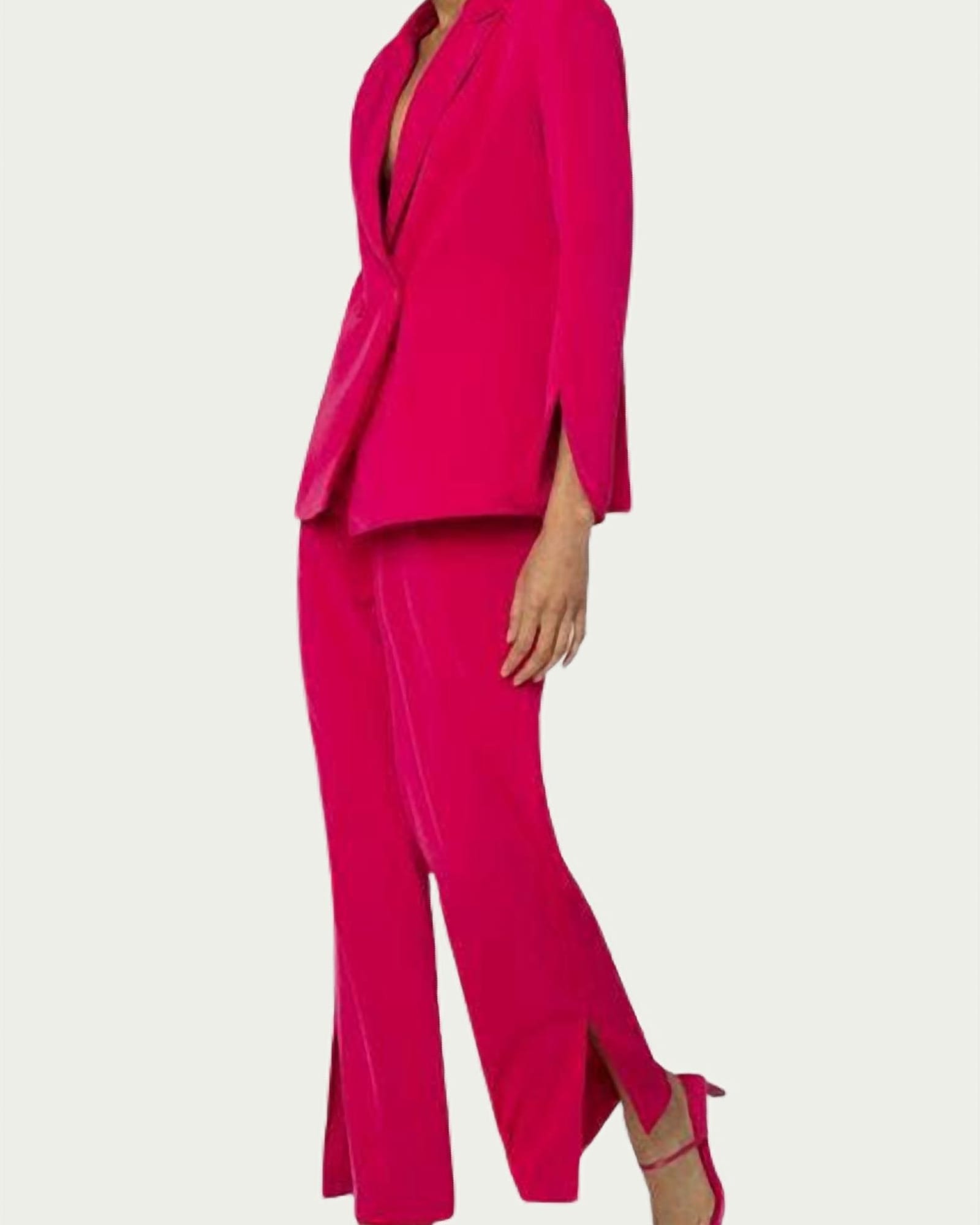 Alice Linen-Blend Twill Straight-Leg Pant in Pink | Pink