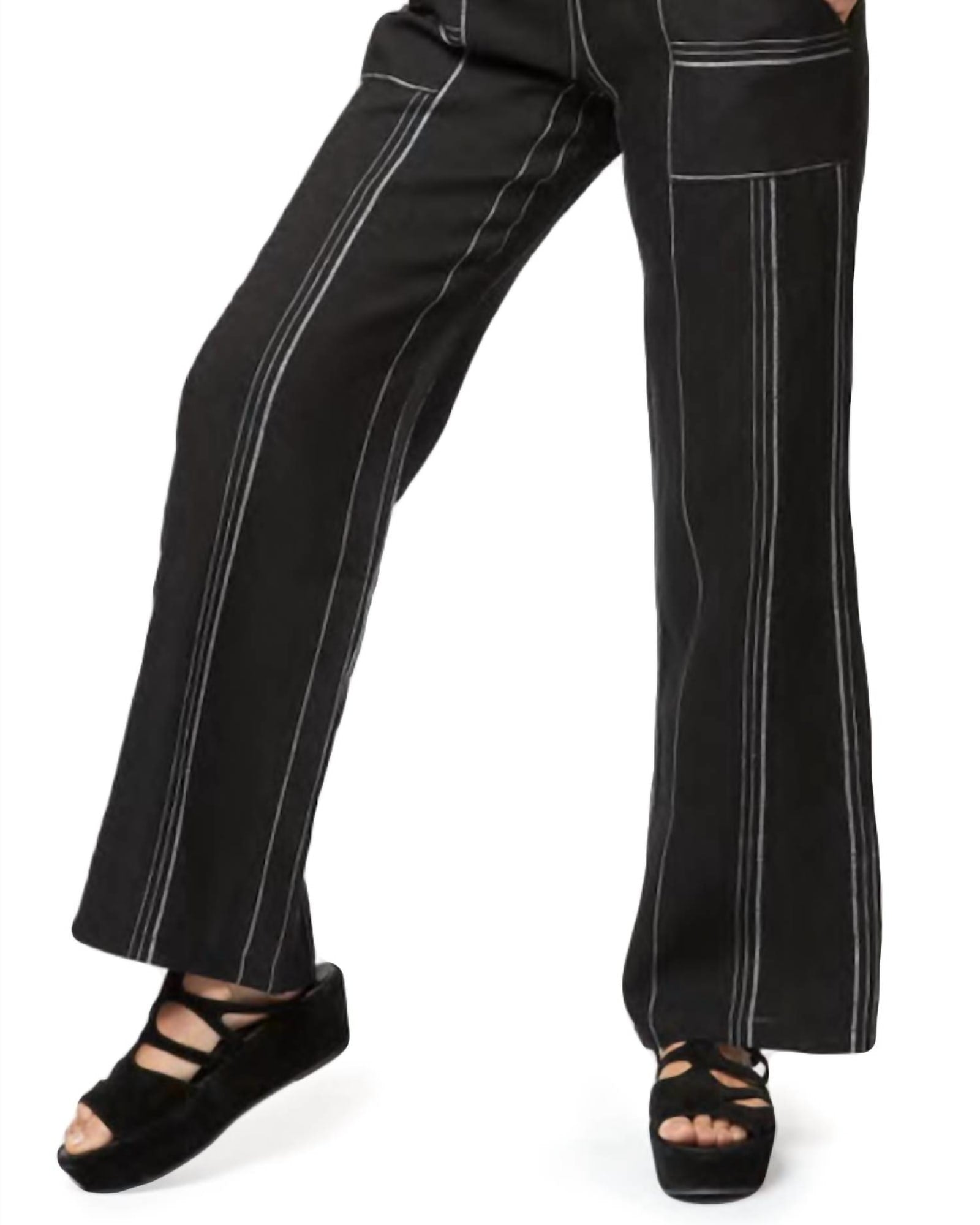 Amalfi Linen Pant Stripe in Black Multi | Black Multi