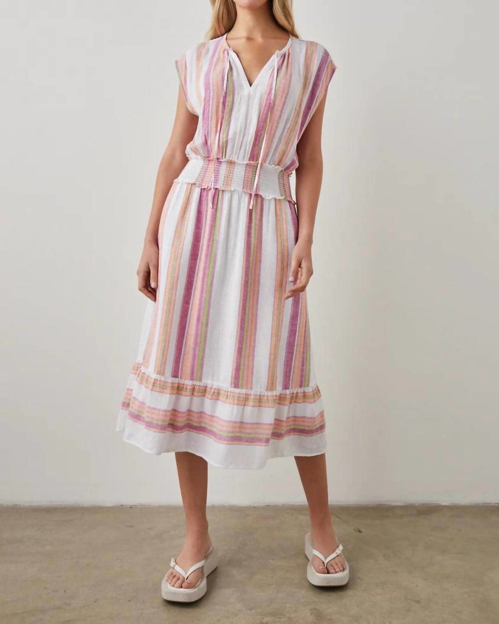 Ashlyn Dress in Hibiscus Stripe | Hibiscus Stripe
