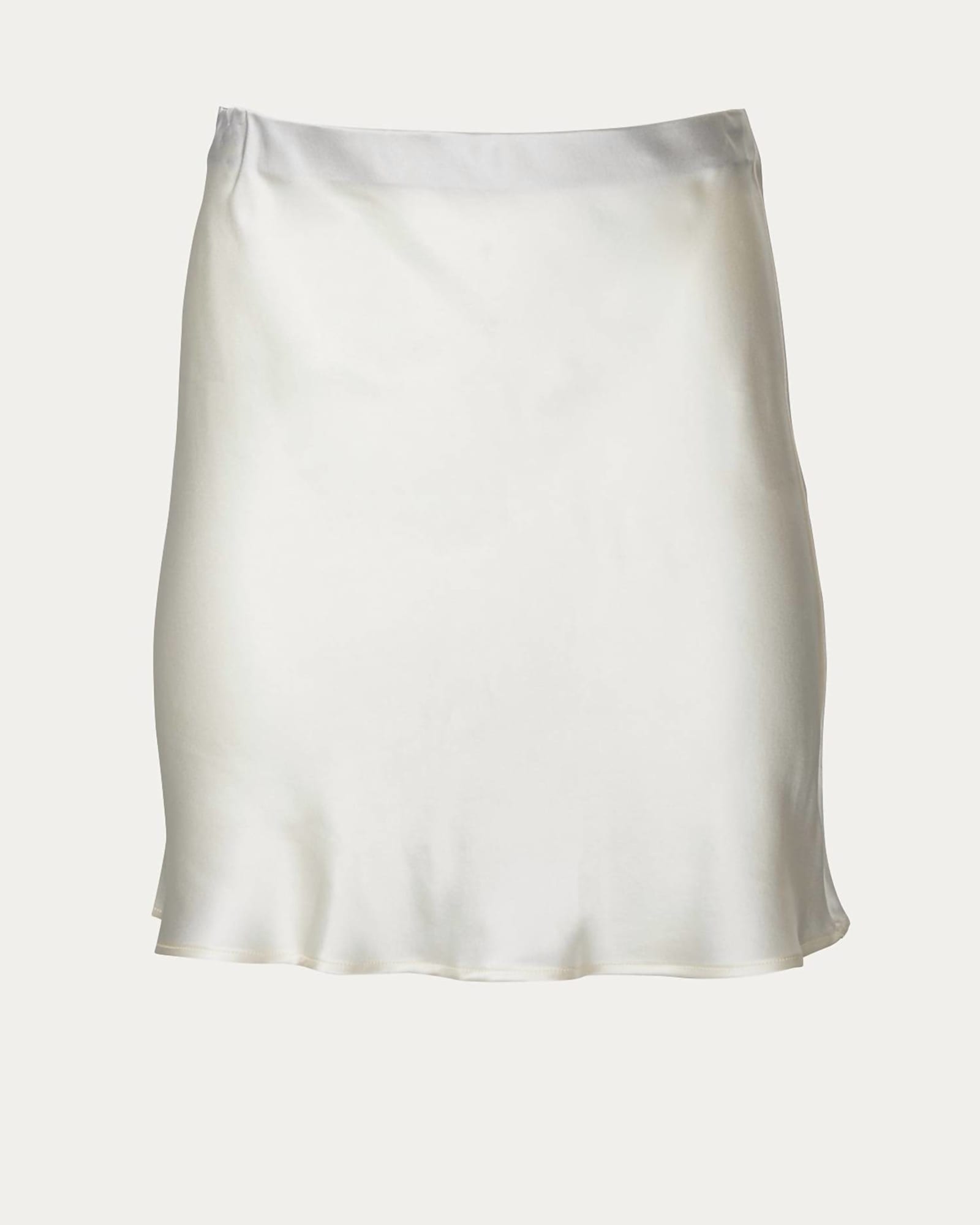 Madison Silk-Satin Mini Slip Skirt in Ivory | Ivory