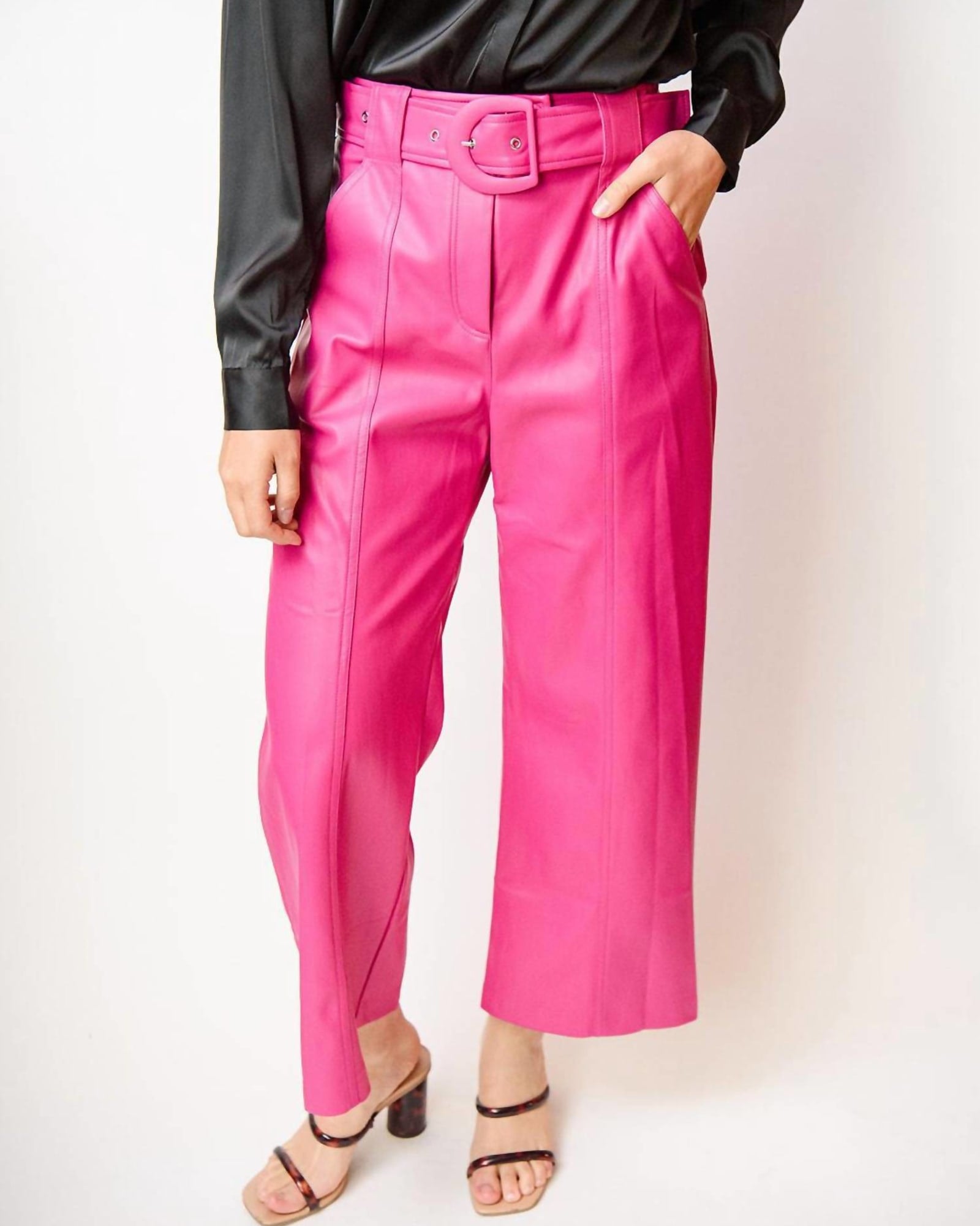 Joy Faux Leather Pant in Hot Pink | Hot Pink