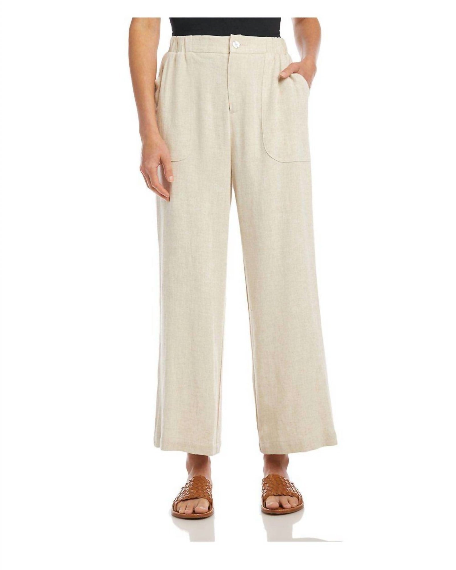 Cropped Wide-Leg Pants in Natural | Natural