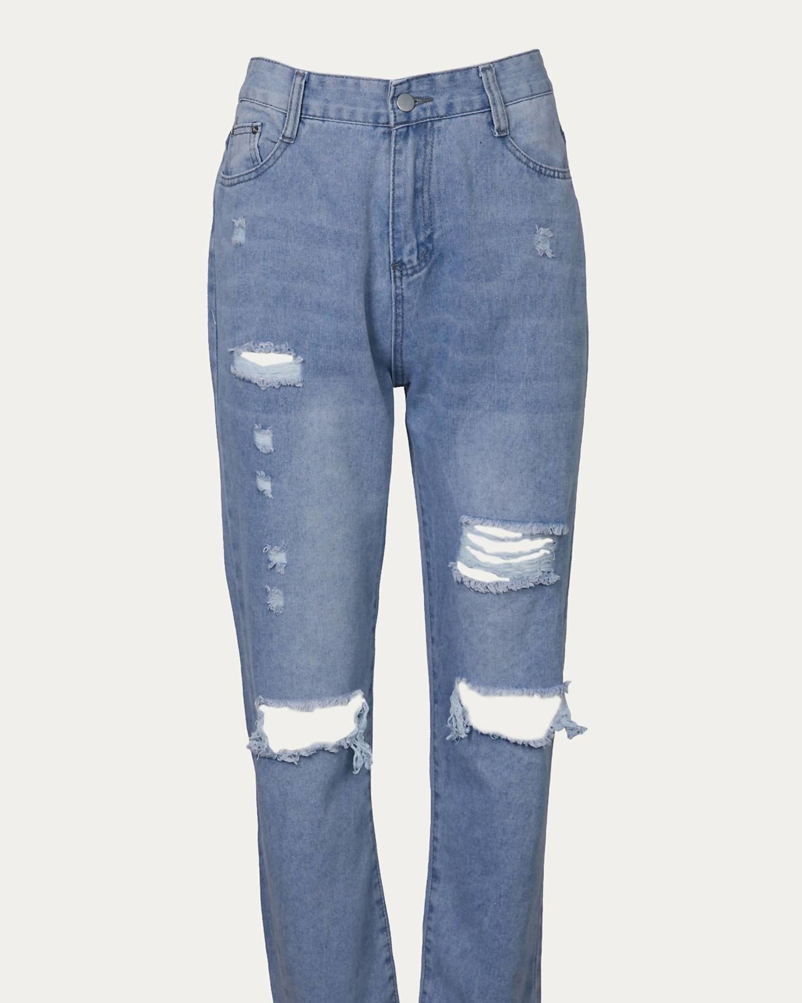 High-Rise Straight-Leg Jeans in Light Wash | Light Wash