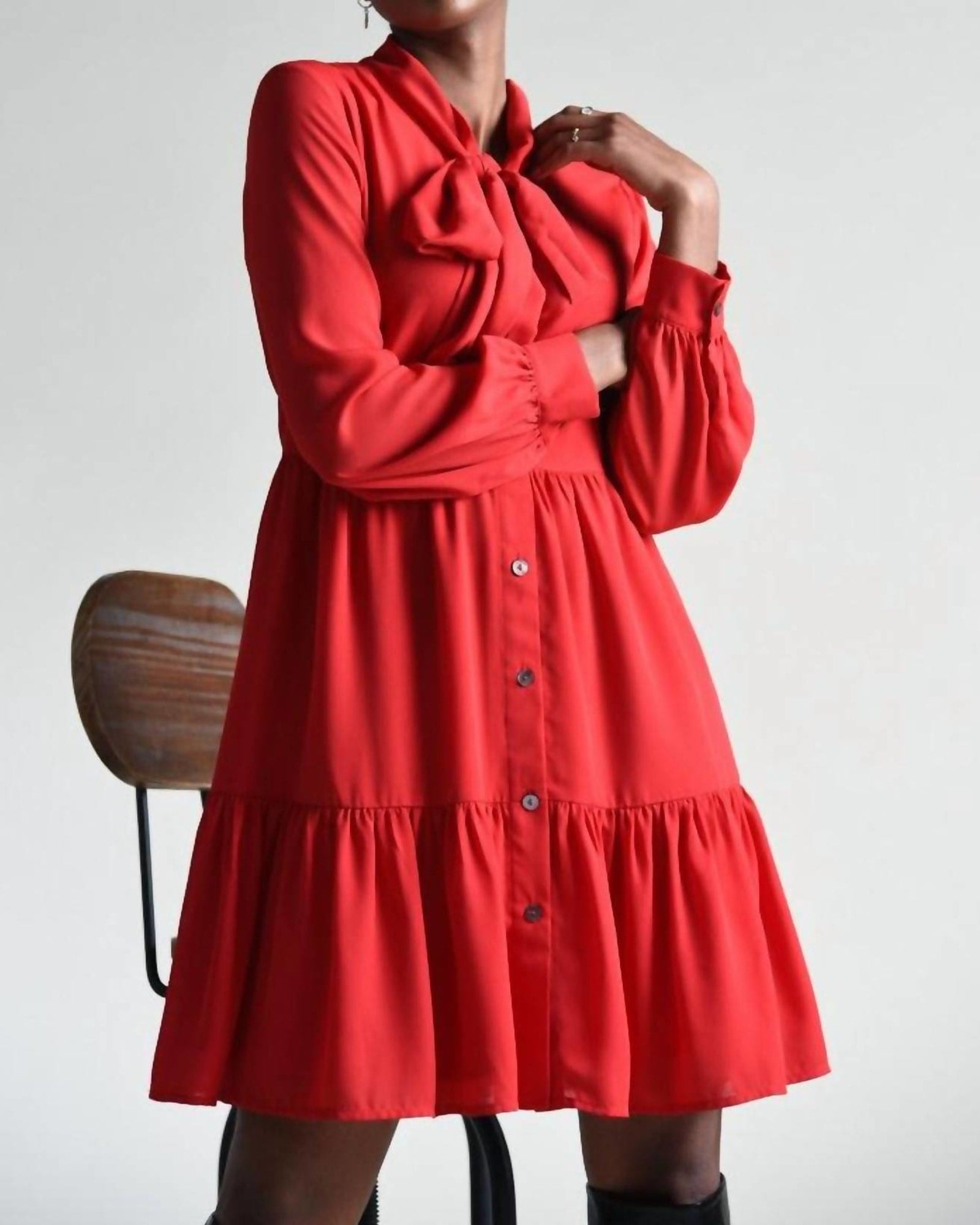 Shirt Dress in Red | Red