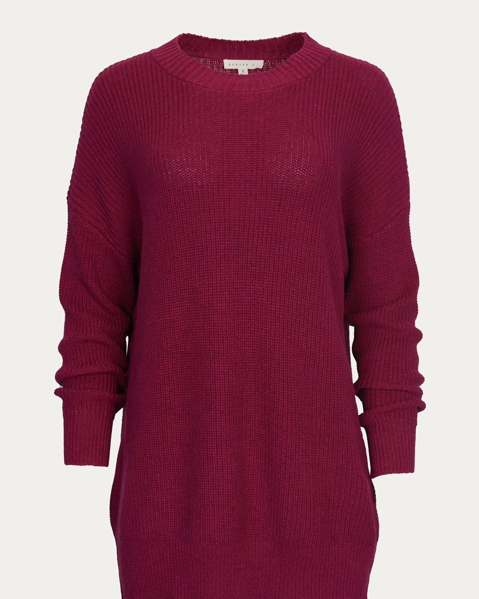 Ribbed-Knit Cotton Sweater in Plum | Plum