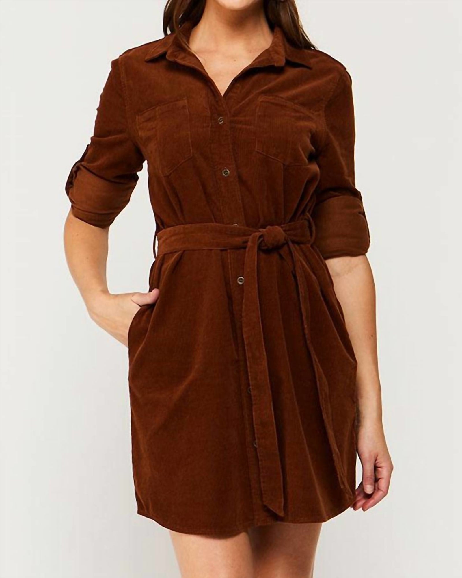 Delilah Dress in Brown | Brown