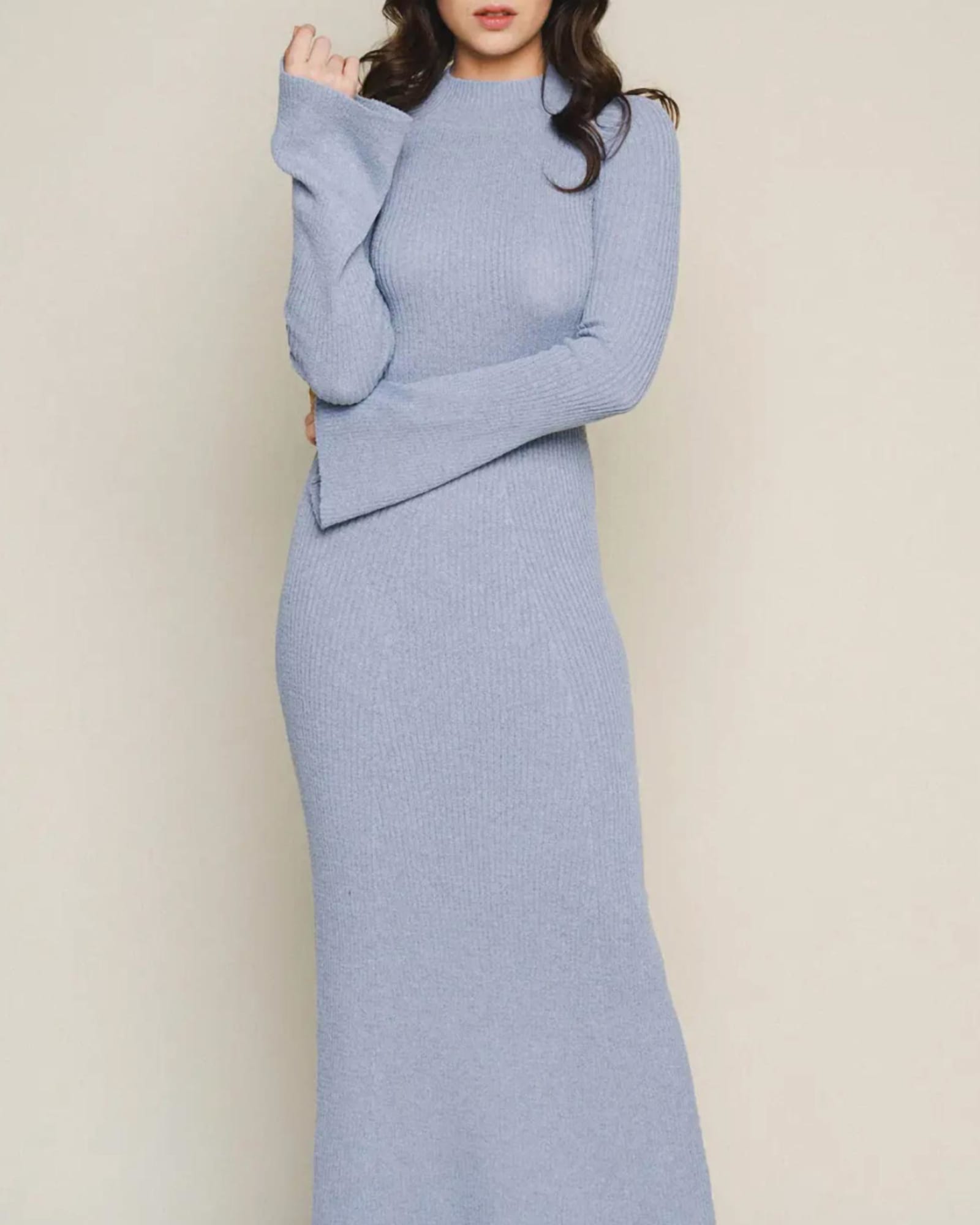 Cut-Out Back Maxi Dress in Dusty Blue | Dusty Blue