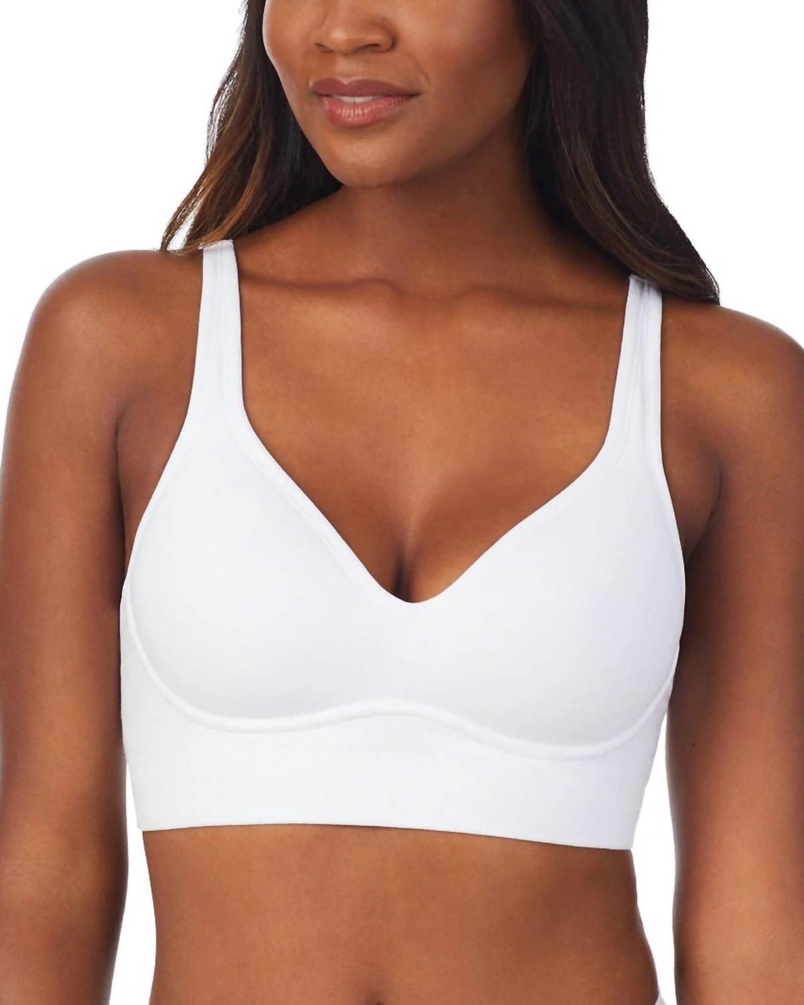 Cabana Cotton Seamless Built Up Wirefree Bra in White | White