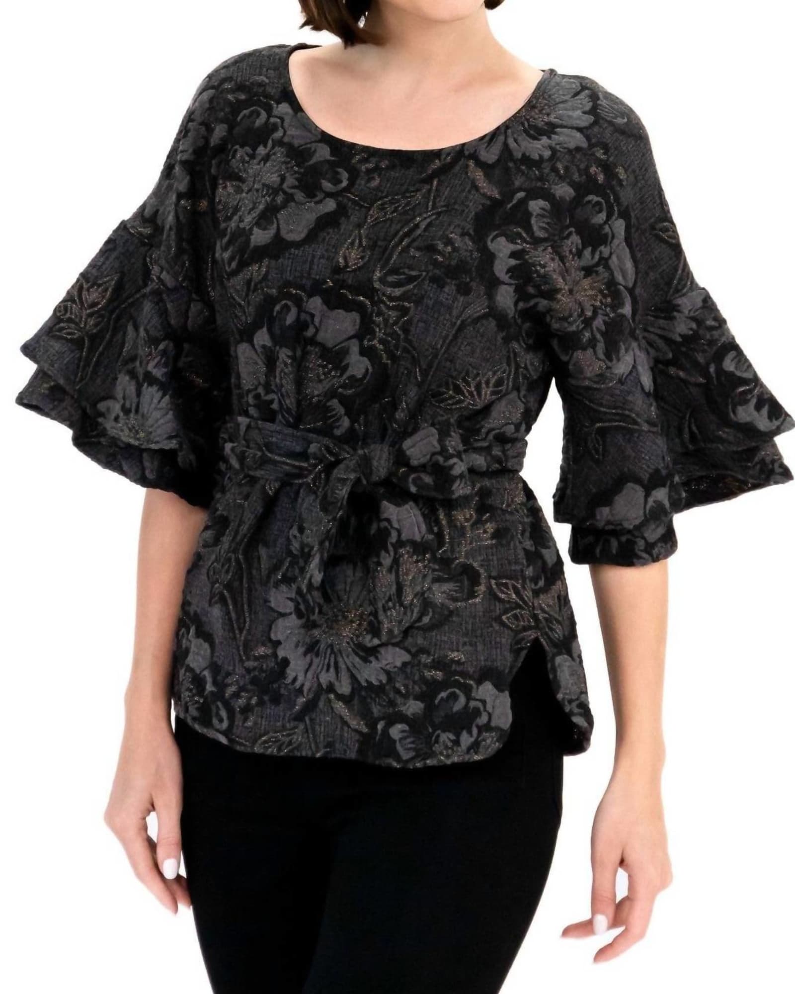 Laszlo Top in Black Floral | Black Floral