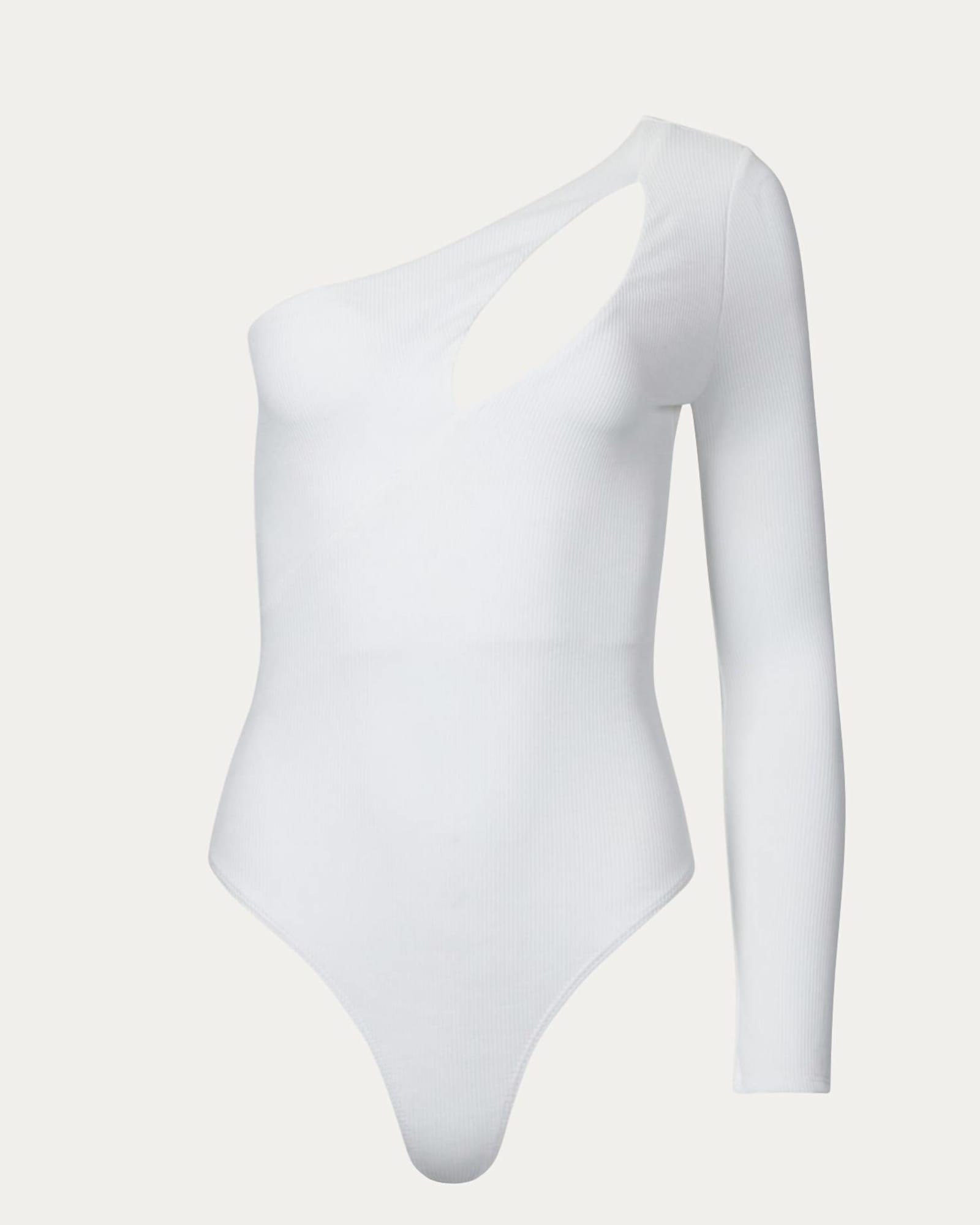 Lehona Textured White G-String Cupped Bodysuit - Textured White