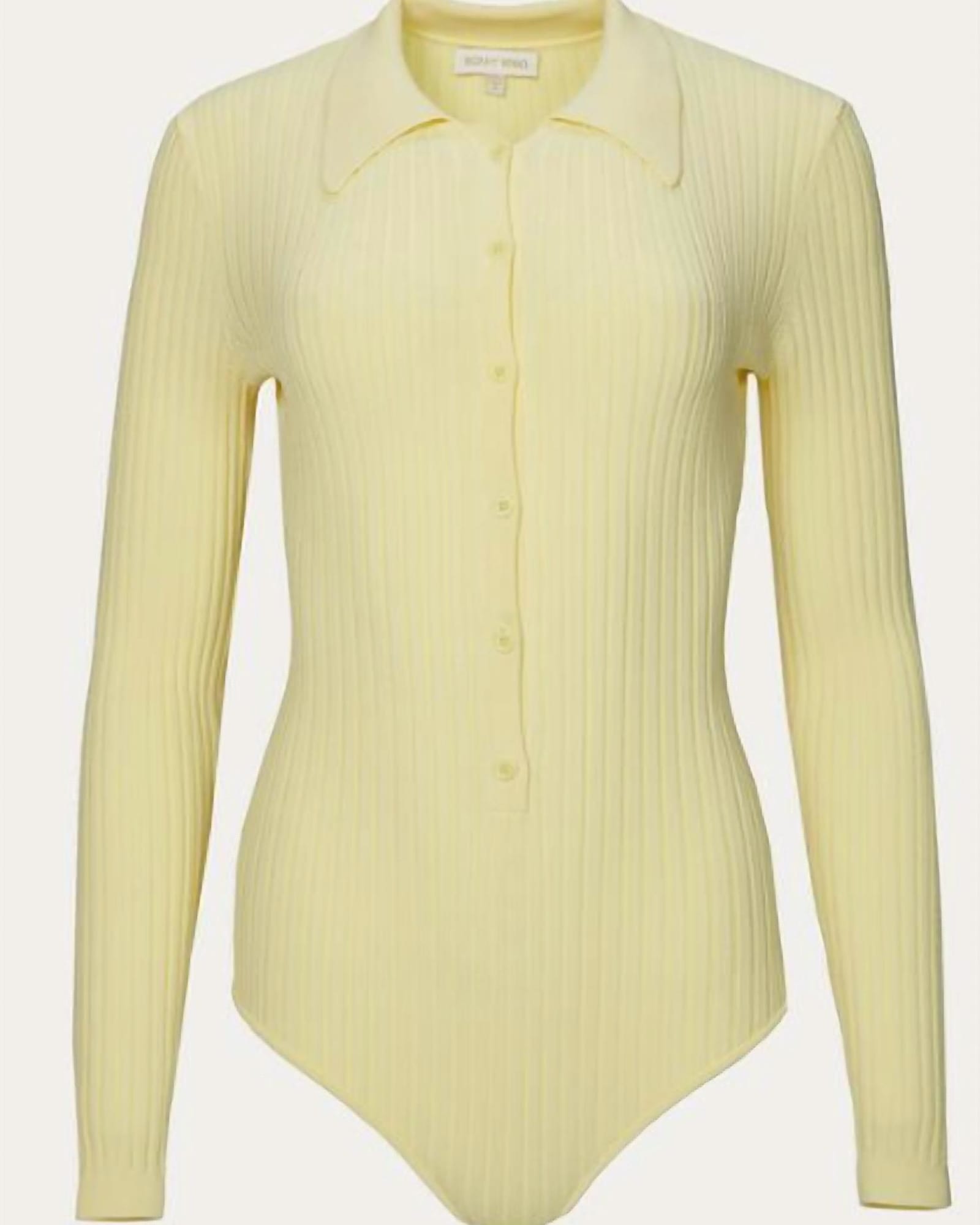 Cyndie Knit Bodysuit in Pale Yellow | Pale Yellow
