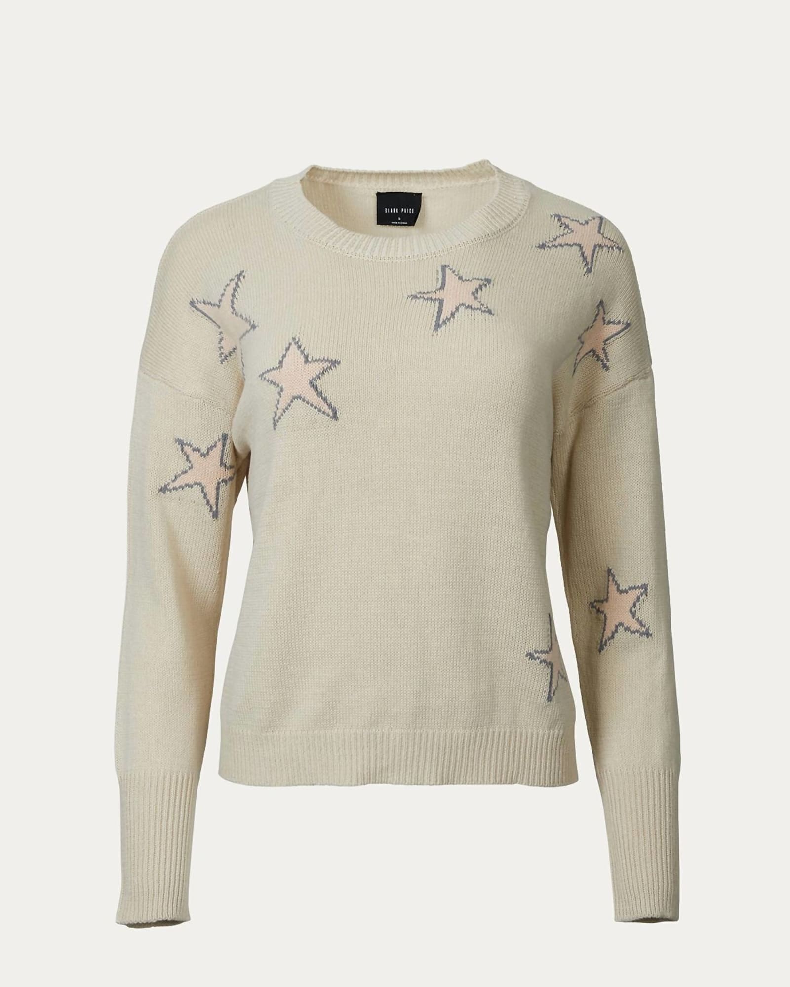 Intarsia-Knit Cotton Sweater in Taupe | Taupe