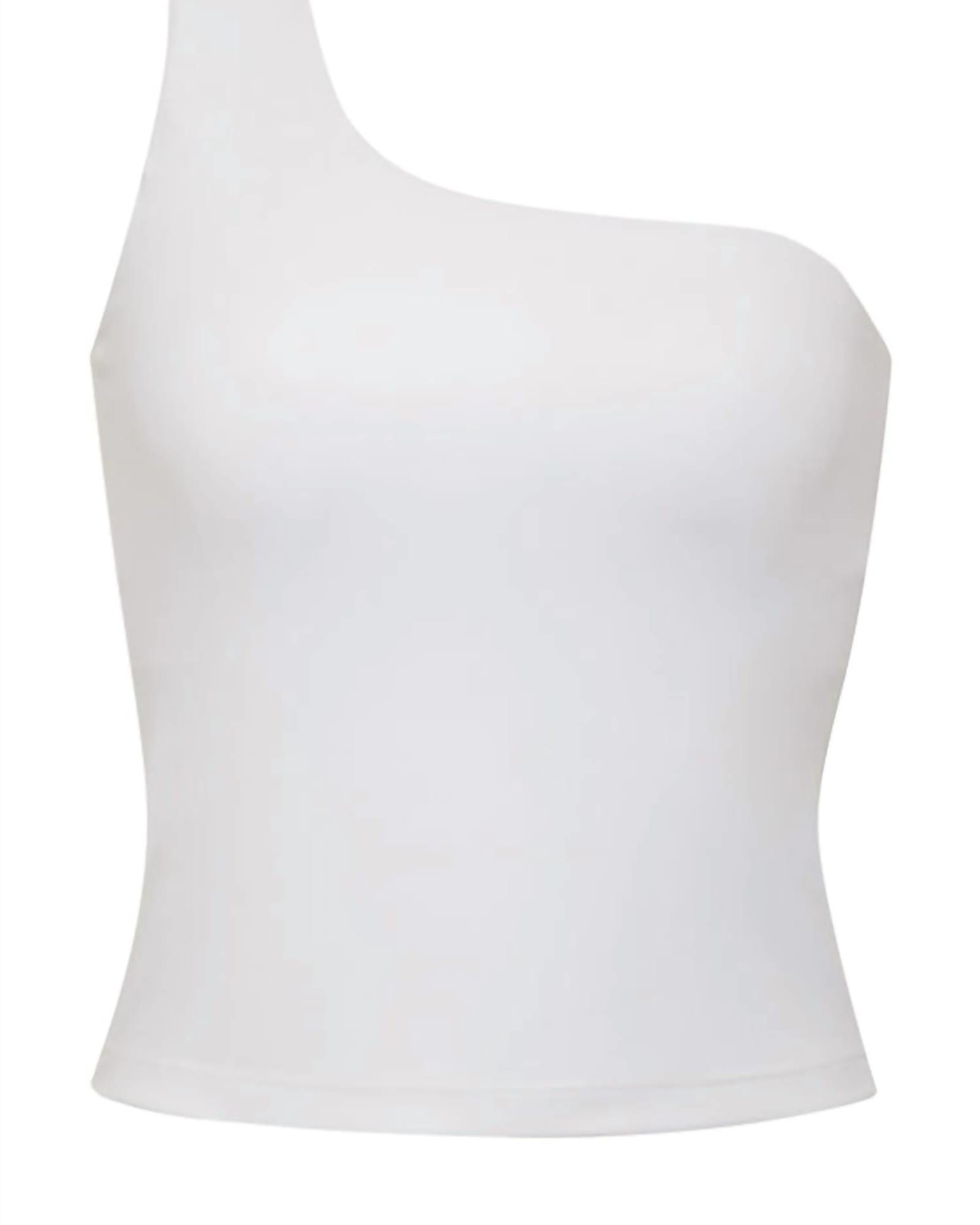 Match One Shoulder Tank in White | White