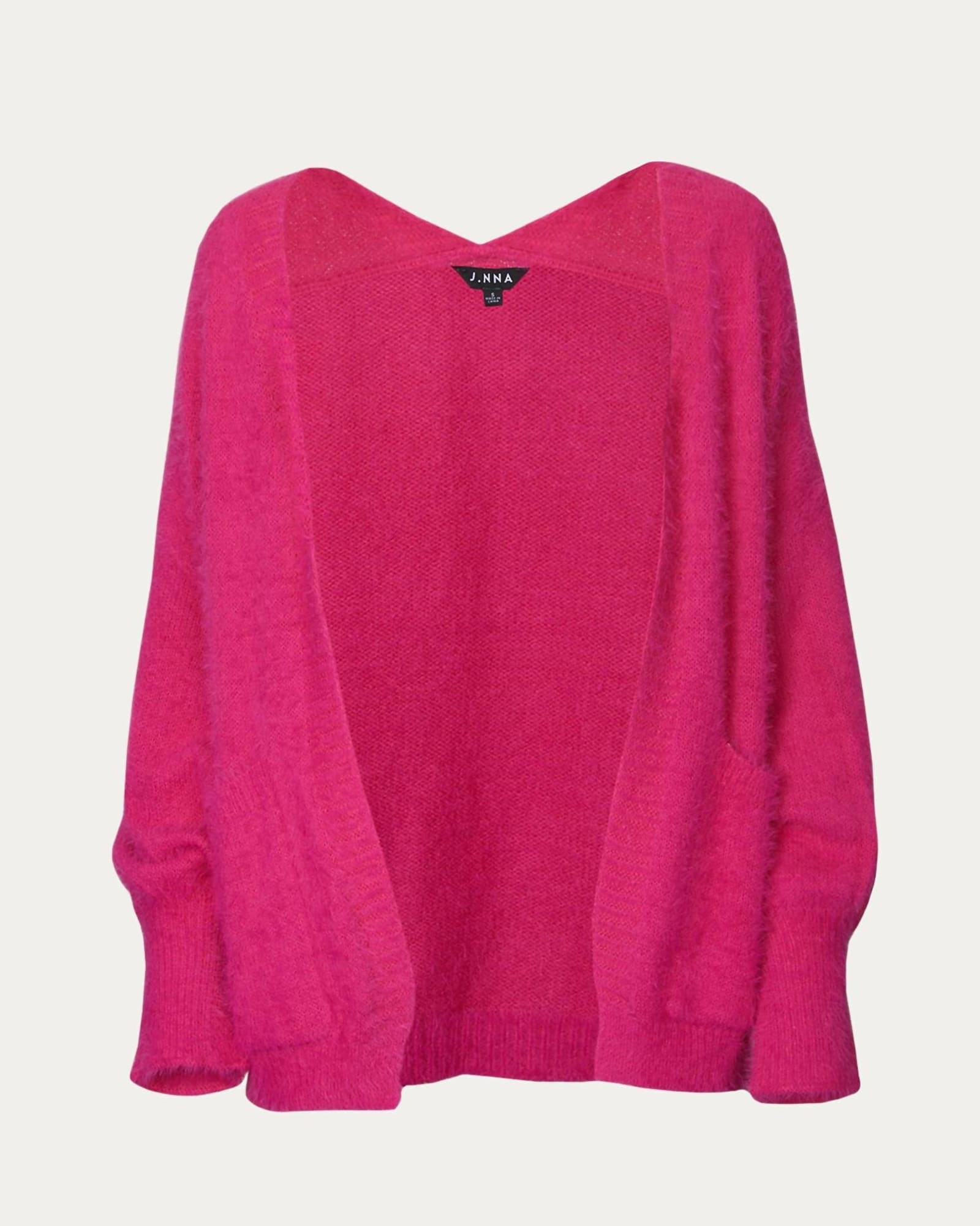 Solid Long Sleeve Cardigan in Hot Pink | Hot Pink