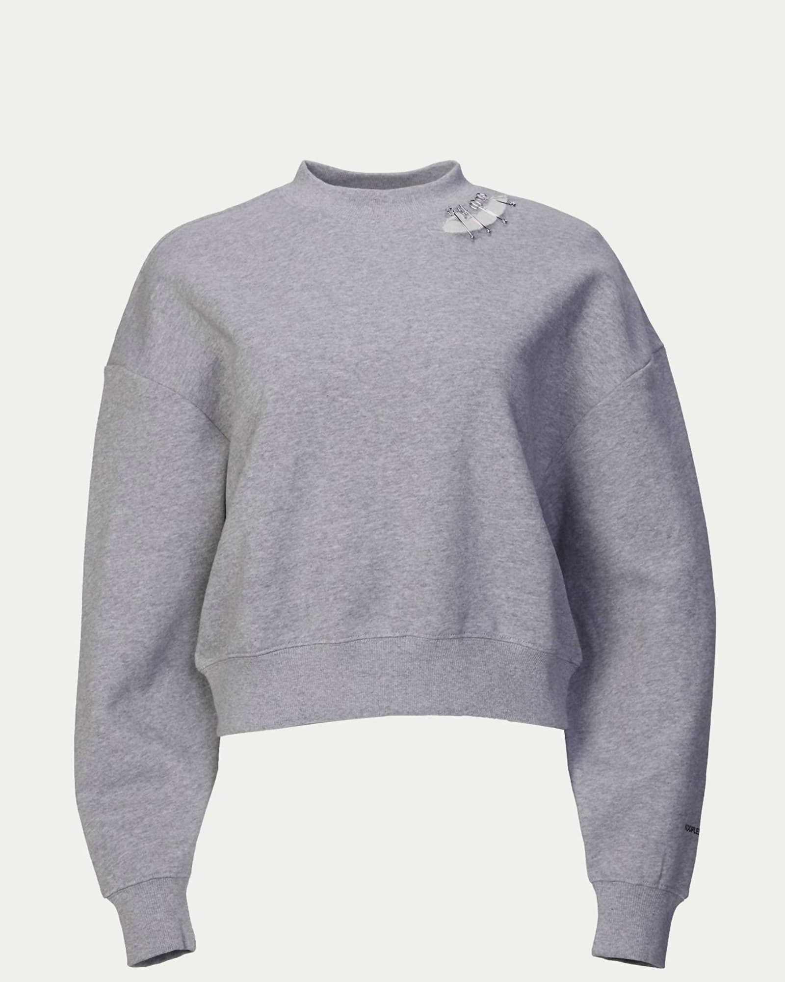 Sweatshirt With Metal Details in Grey | Grey
