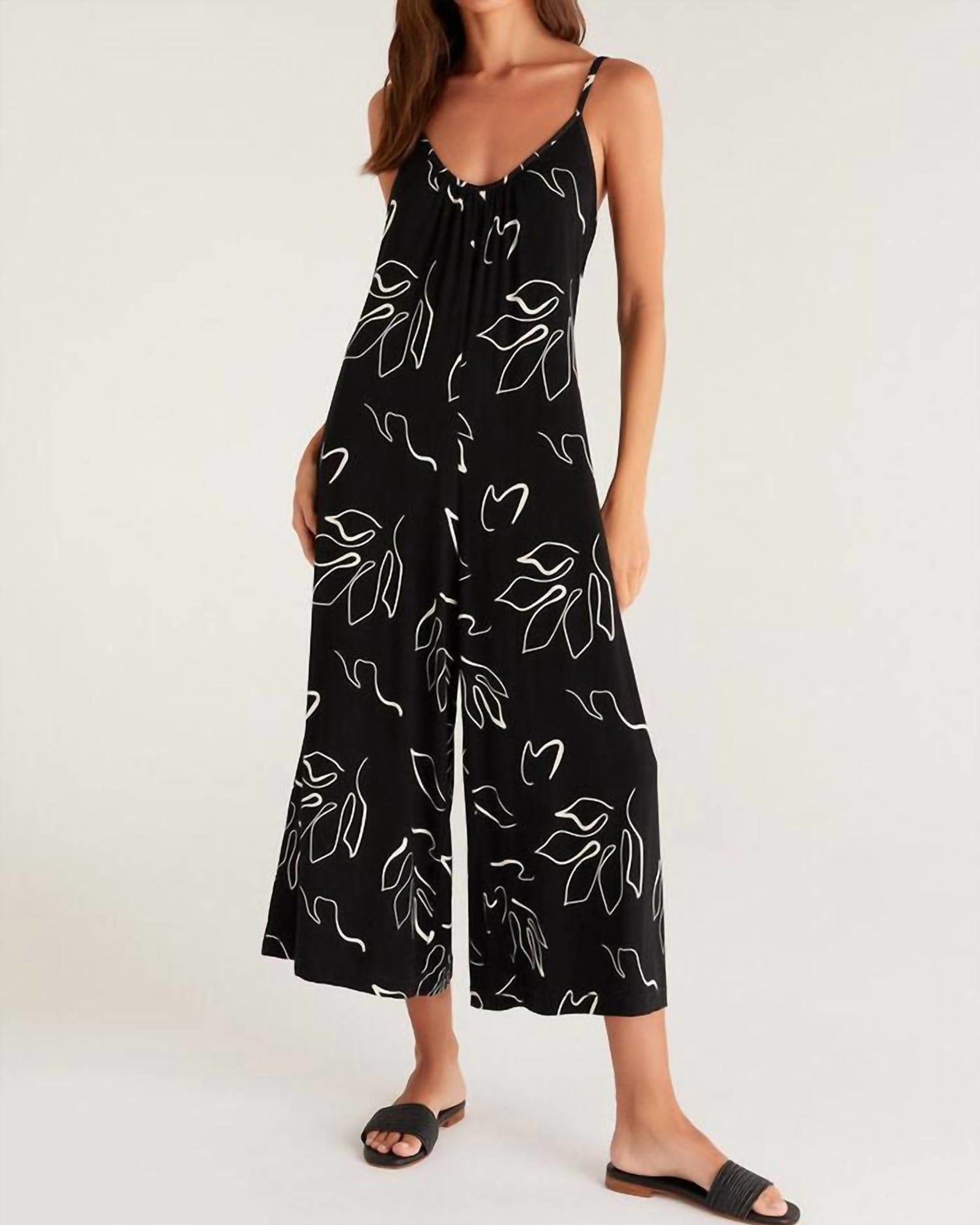 Summerland Abstract Jumpsuit in Black | Black