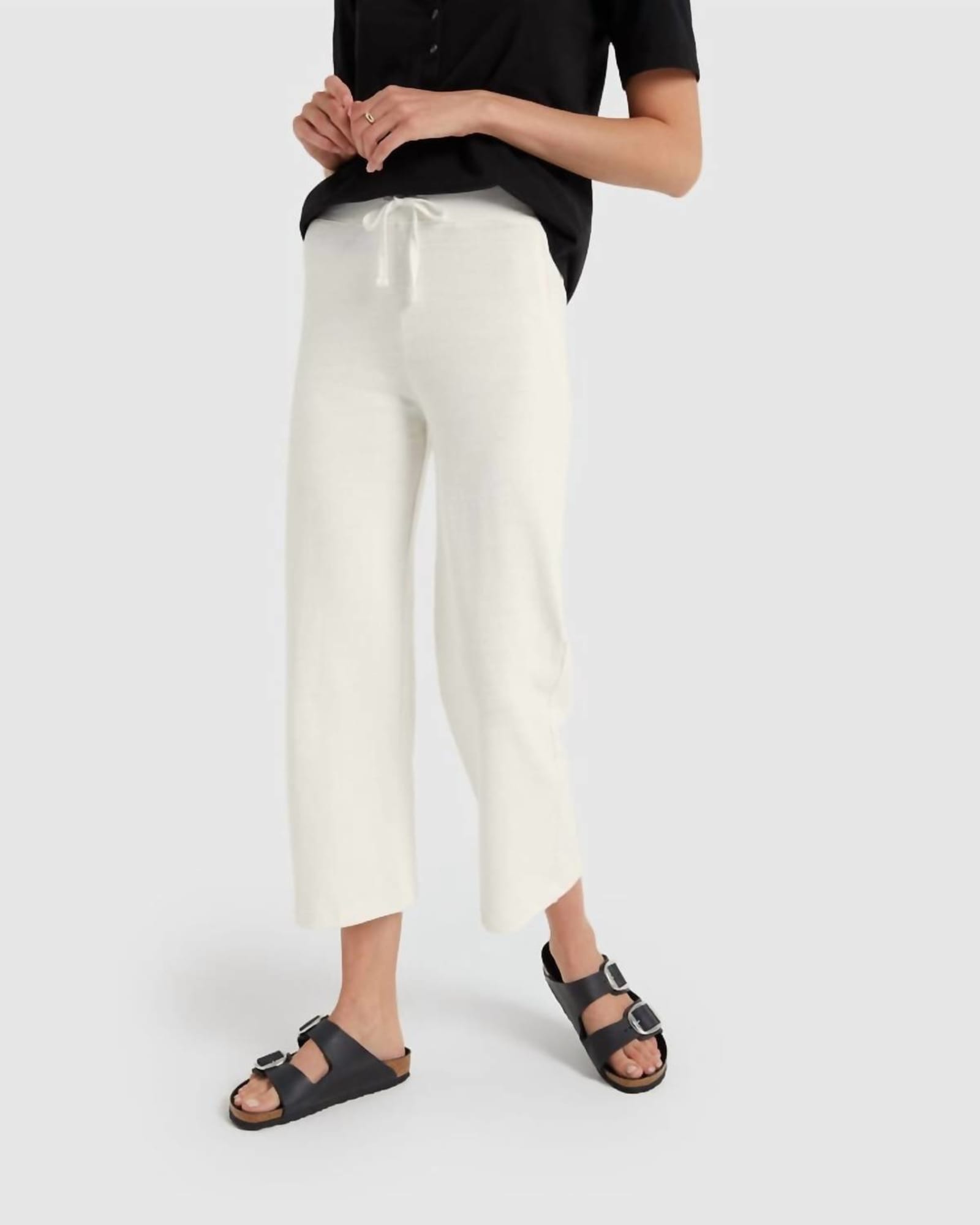 Wide Leg Lounge Sweatpants in Natural | Natural