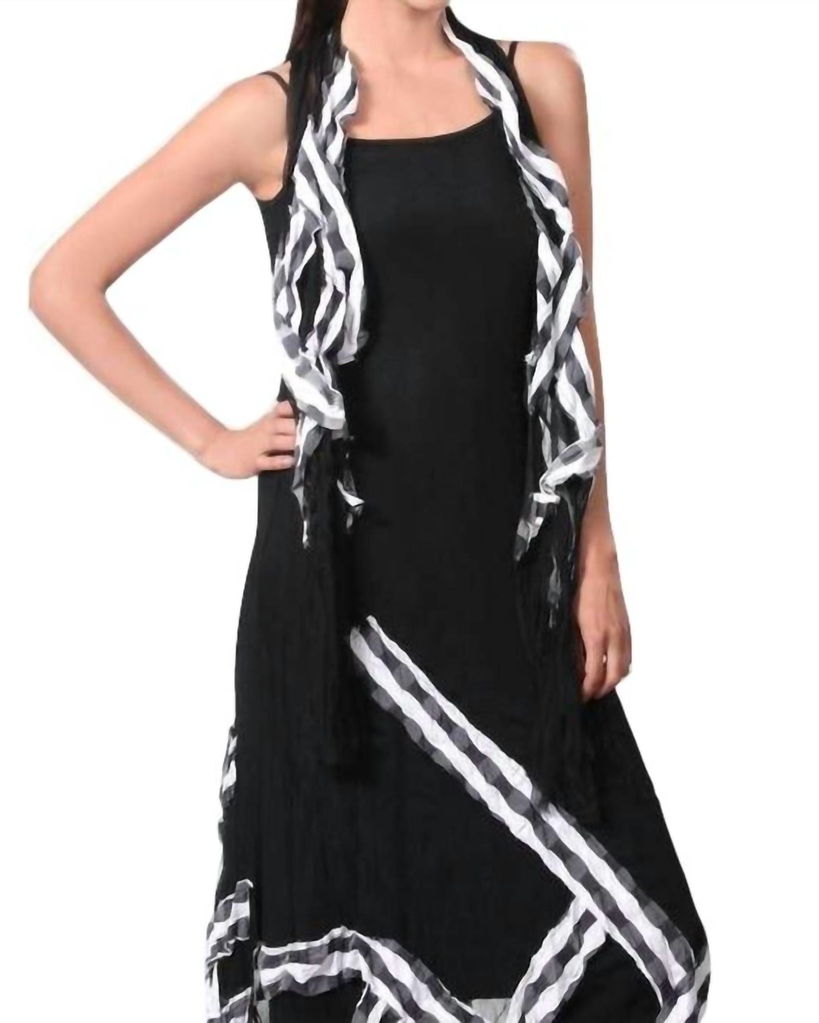 Checkerboard Stripe Maxi Dress In Black/White | Black/White