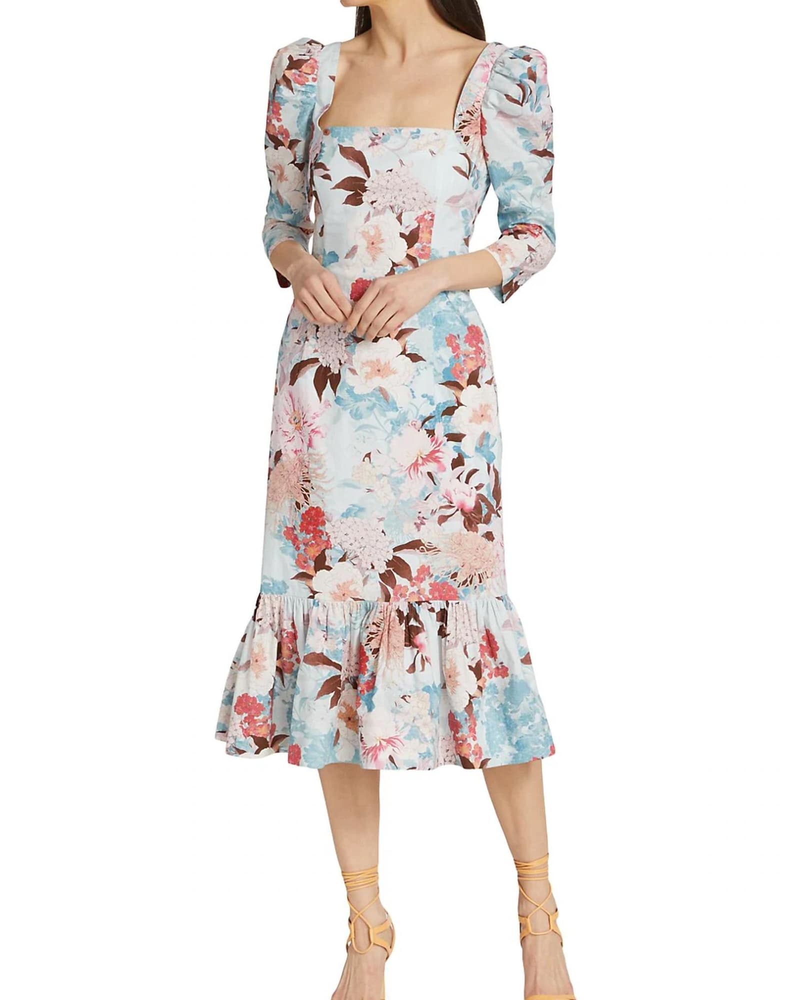 Busy Dress In Japanese Floral Blue | Japanese Floral Blue