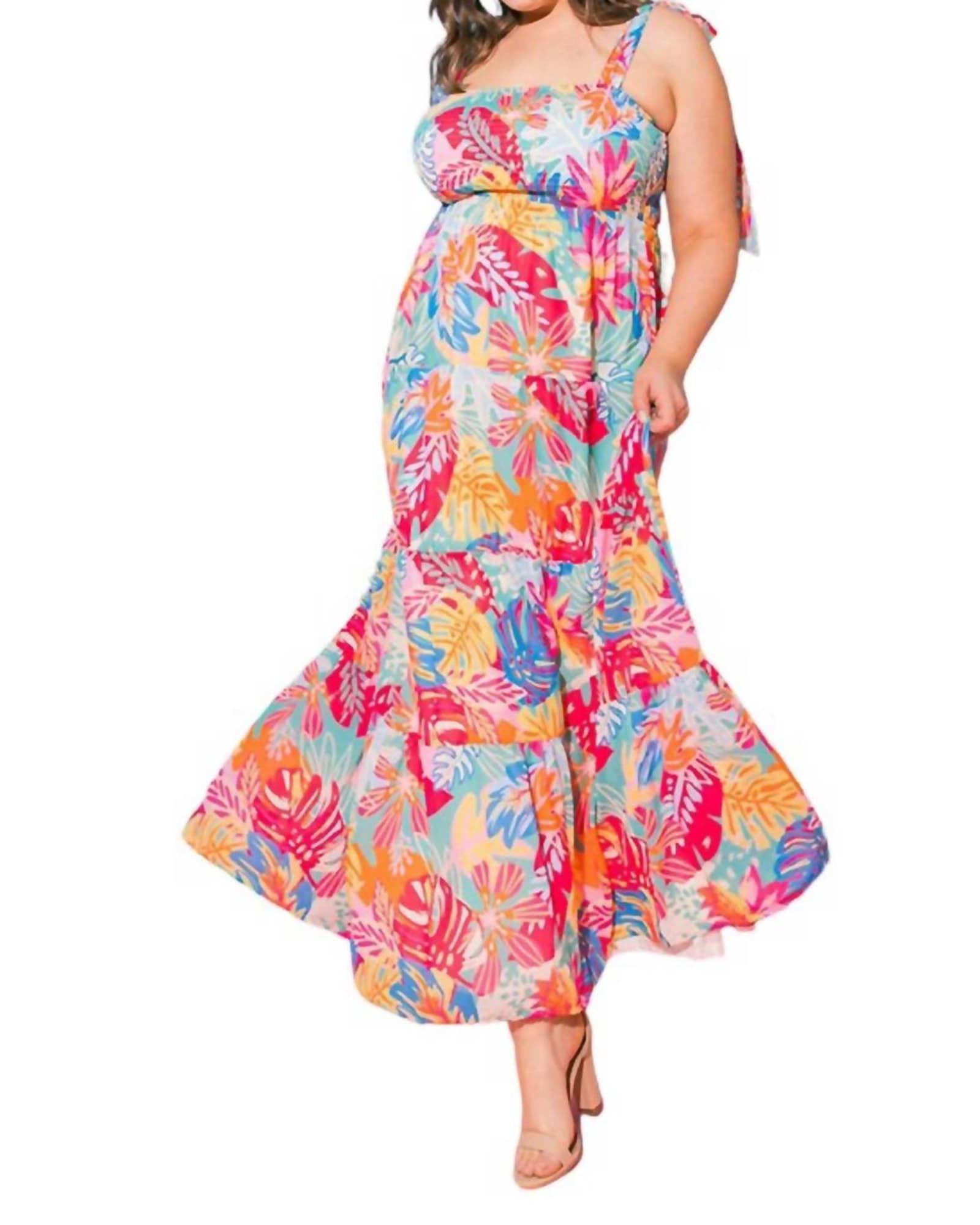 Beat The Heat Maxi Dress In Pink Blue | Pink Blue
