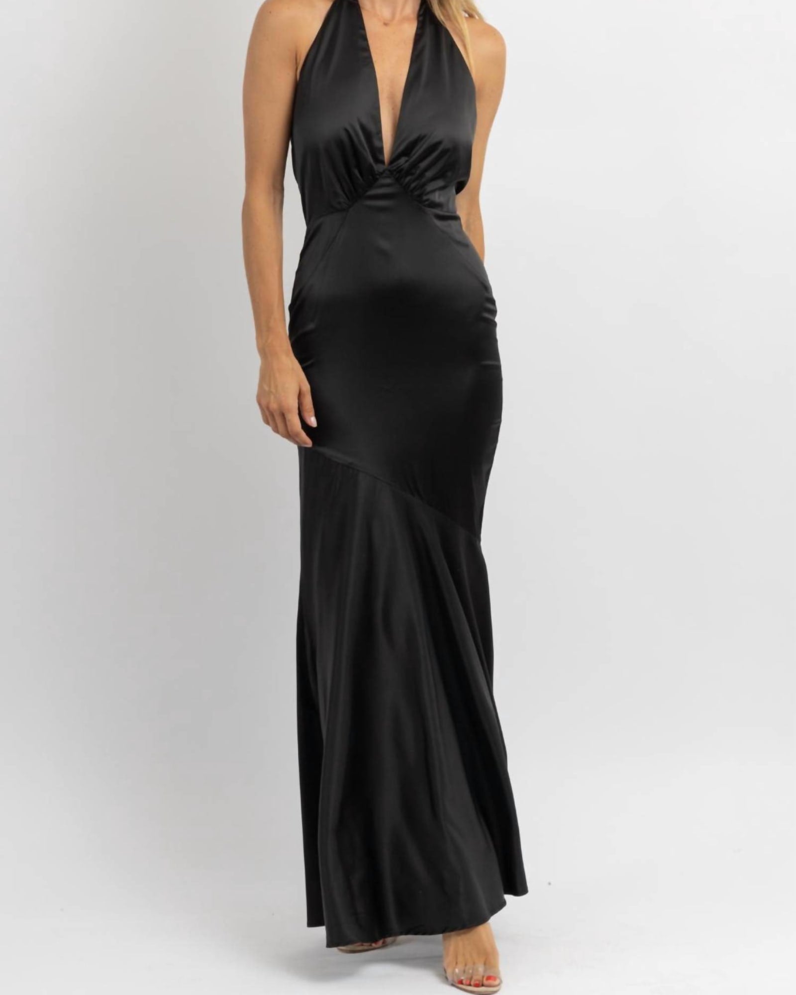 Finer Things Plunging Maxi Dress In Black | Black