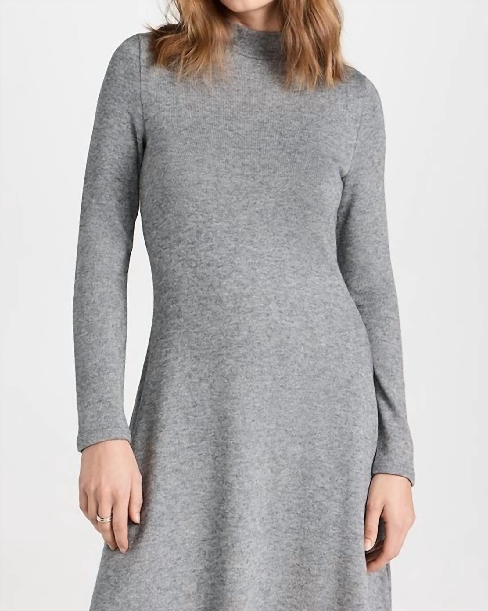 Long Sleeve Short Sweater Dress In Silver Dust | Silver Dust