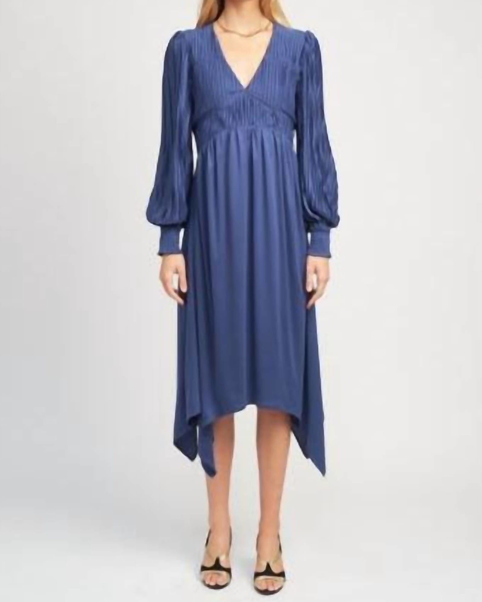 Lisa Midi Dress In Satin Blue | Satin Blue