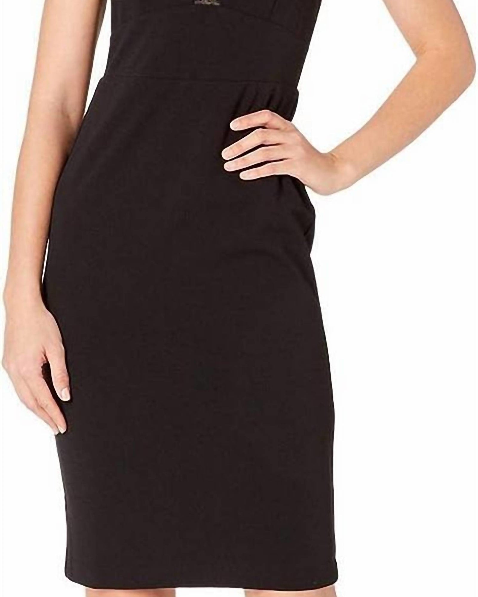 Illusions Cut Out Lace Up Sheath Dress In Black | Black