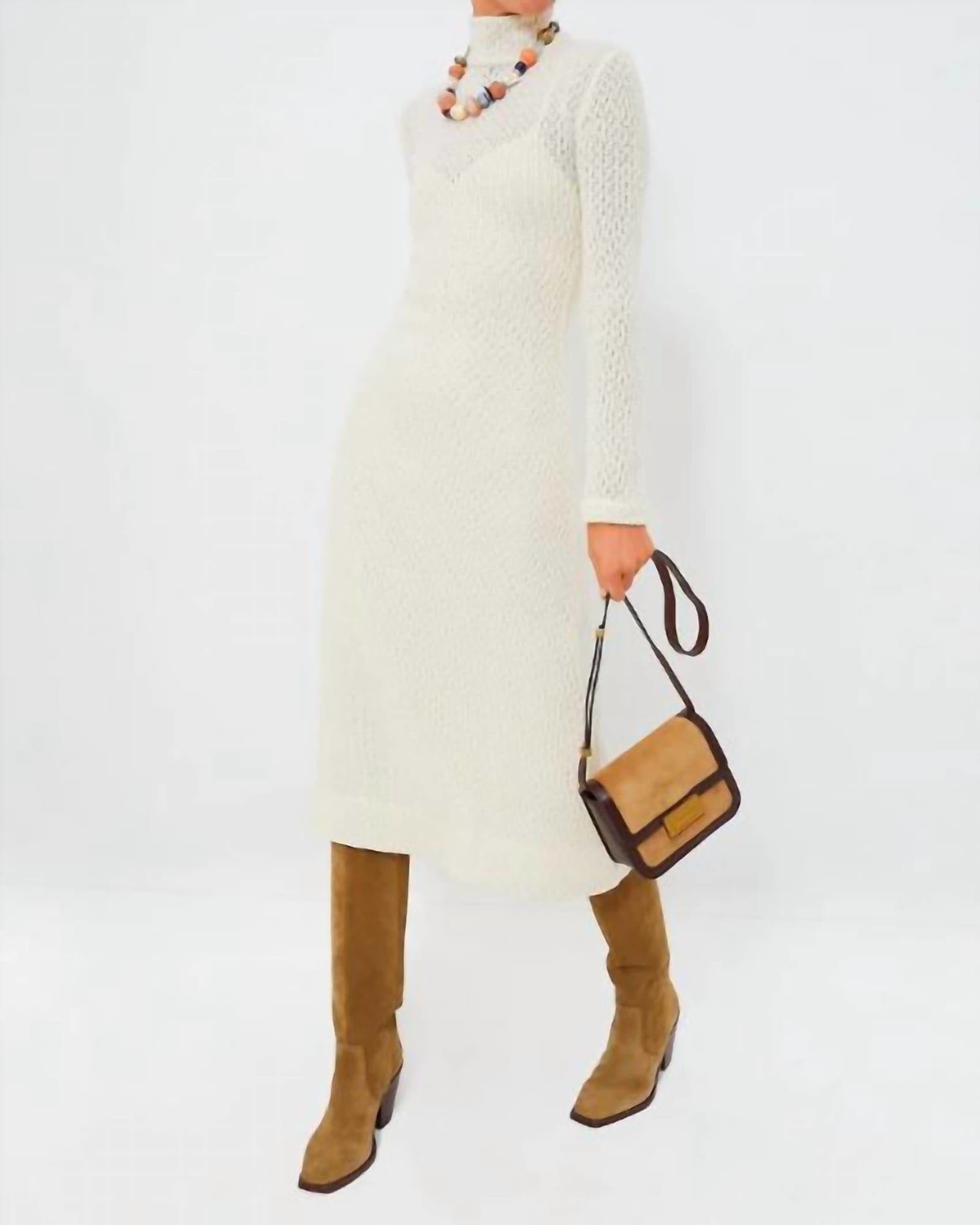 Nona Knit Dress In Ivory Marble | Ivory Marble