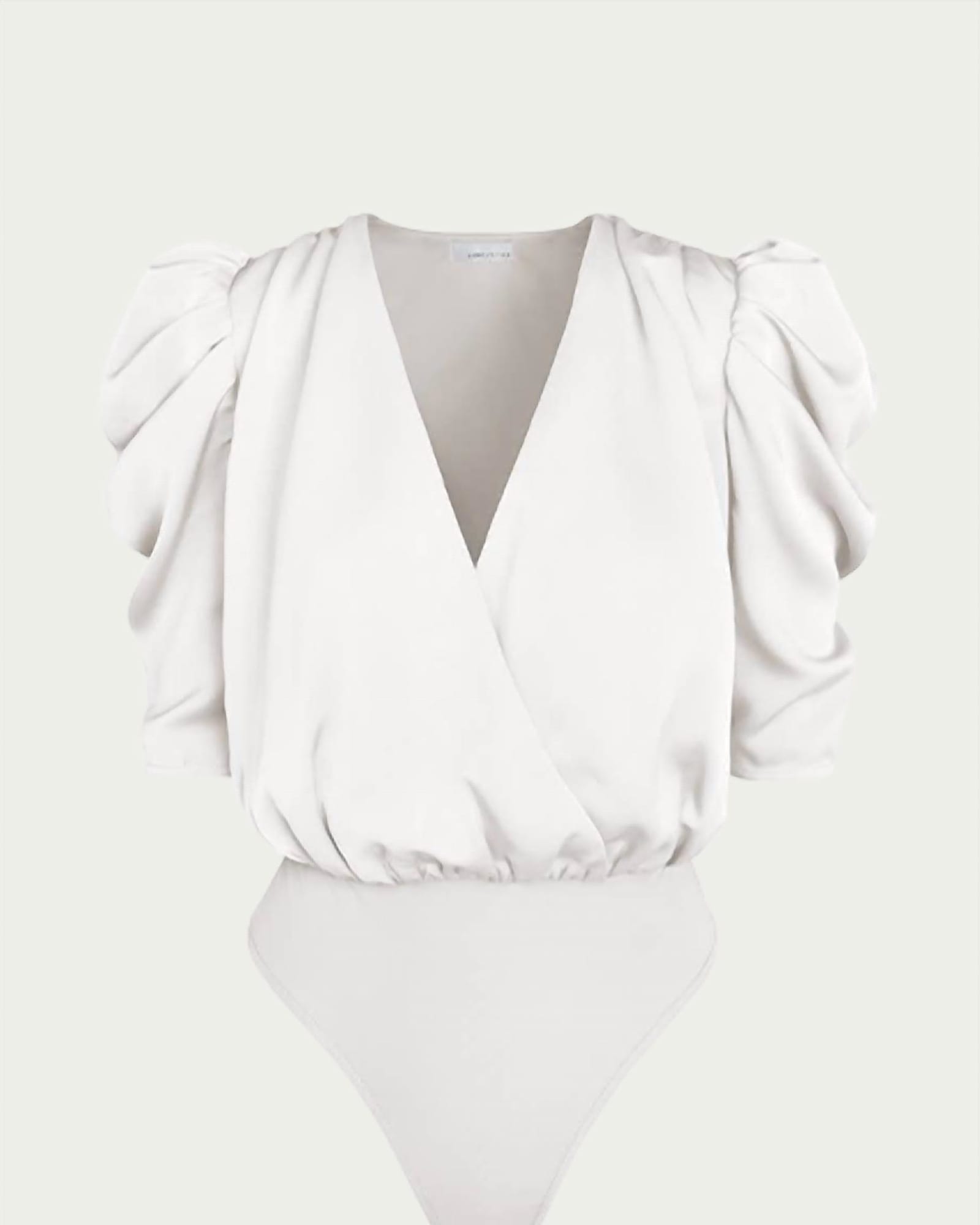 Lila Wrap-Effect Sateen Bodysuit in White | White