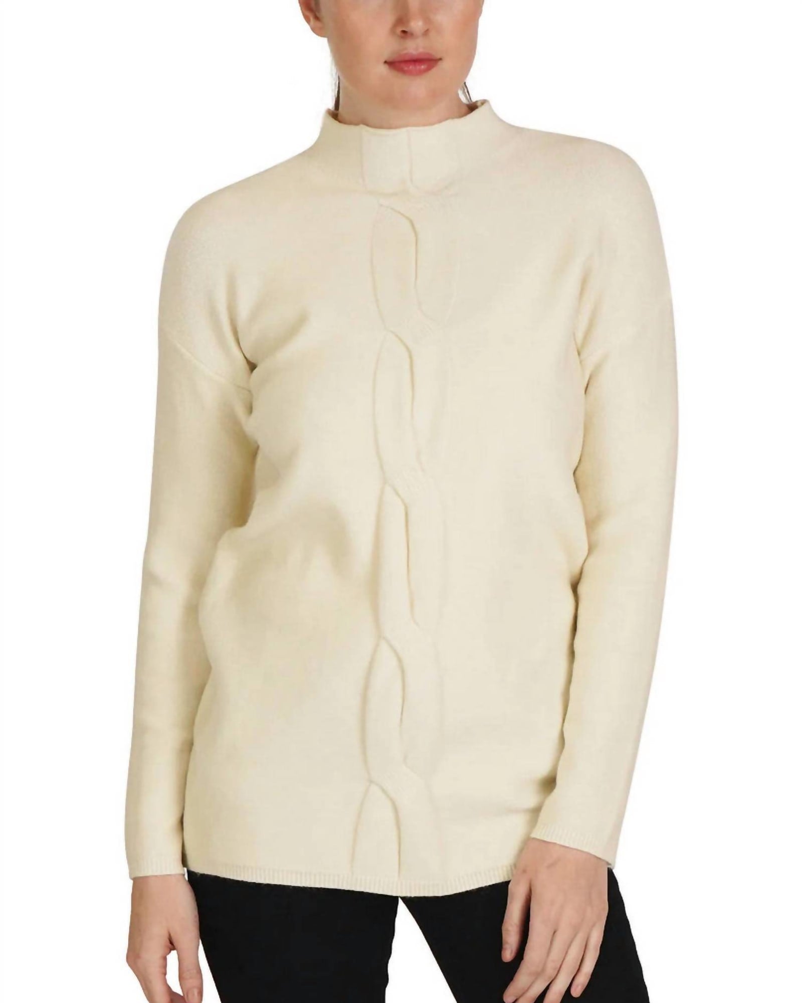 Mock Neck Sweater in Ivory | Ivory