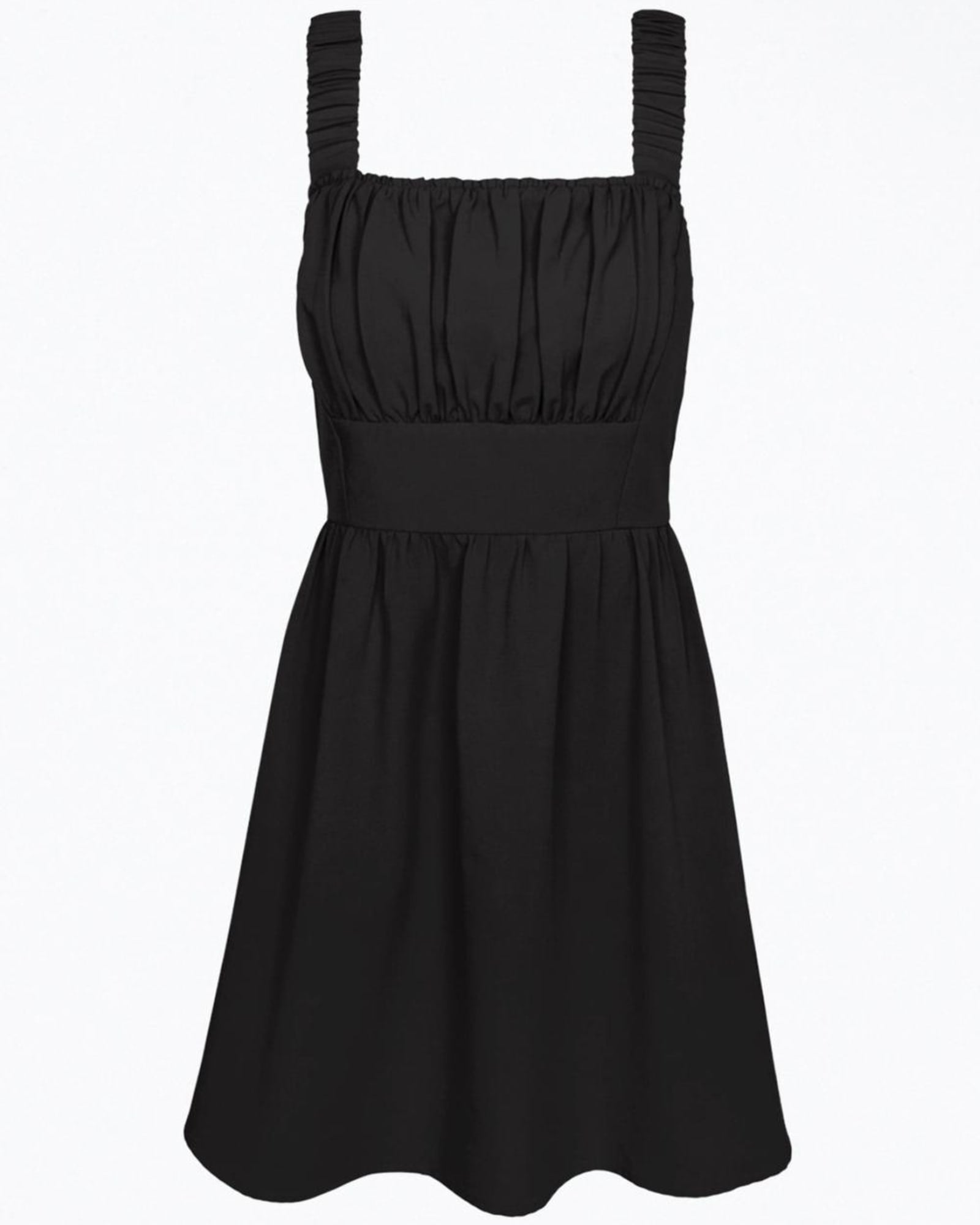 Kina Scrunchie Strap Crepe Mini Dress in Black | Black