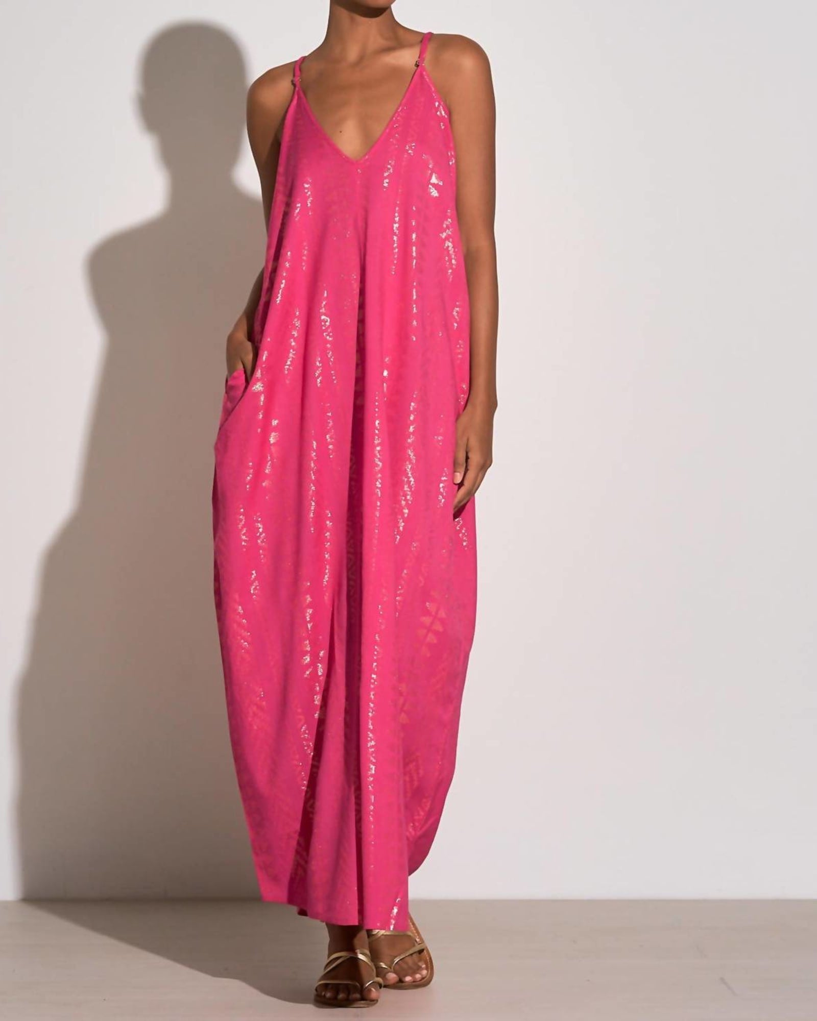 Arrow Print Maxi Dress In Pink | Pink