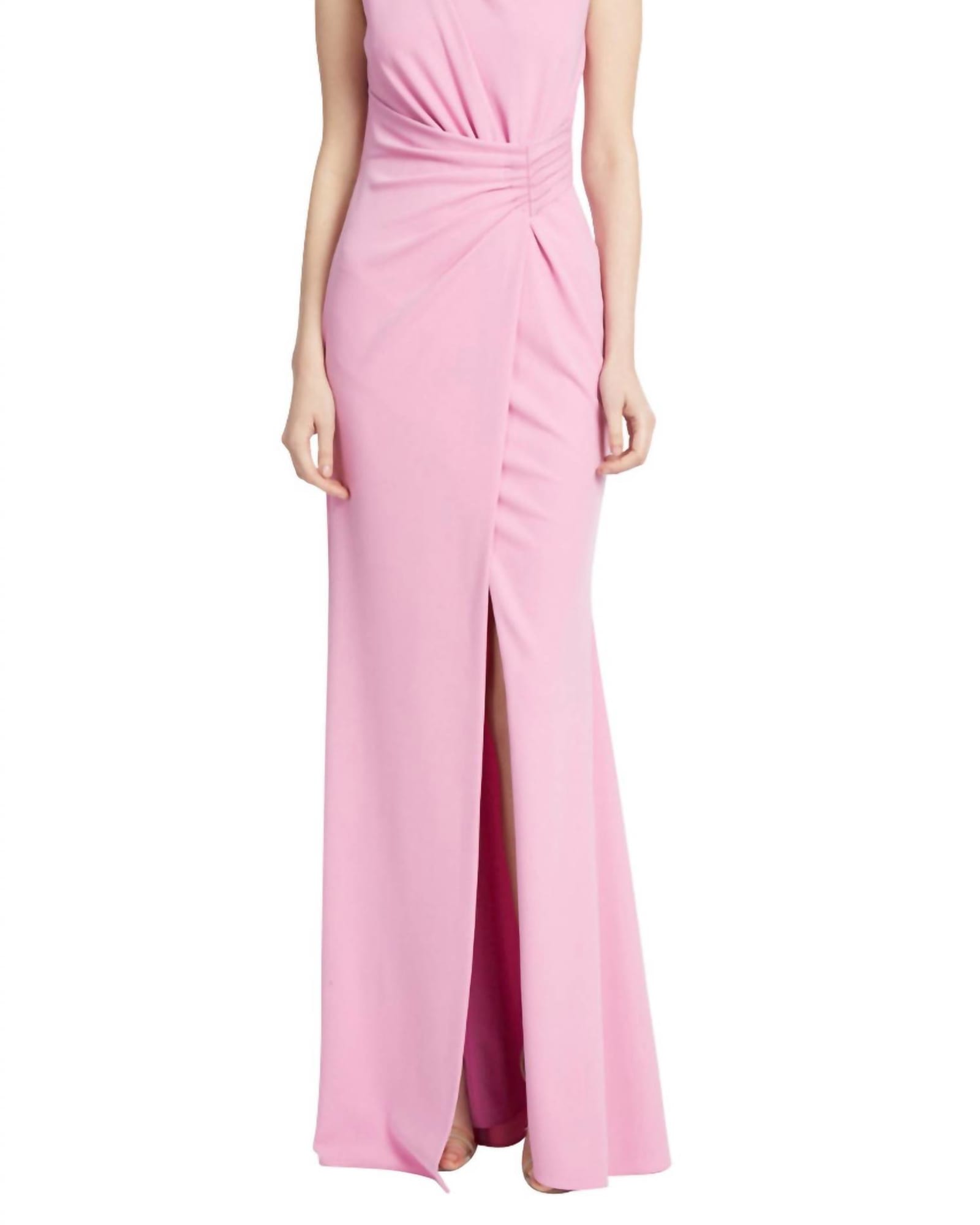 Draped Waist Gown In Bright Rose | Bright Rose
