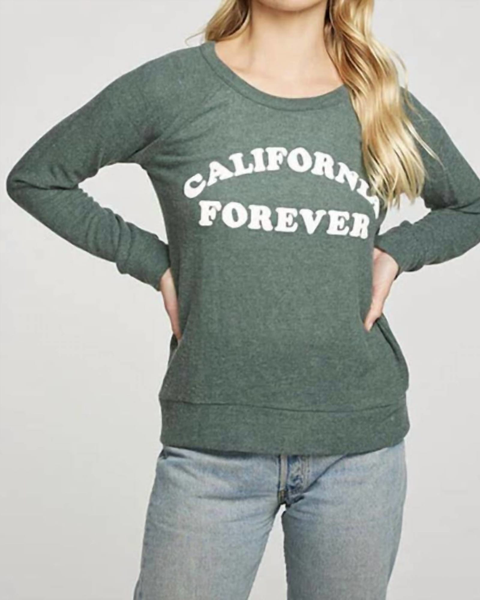 Rpet Knit Long Sleeve Raglan Pullover California Forever in Greenhouse | Greenhouse