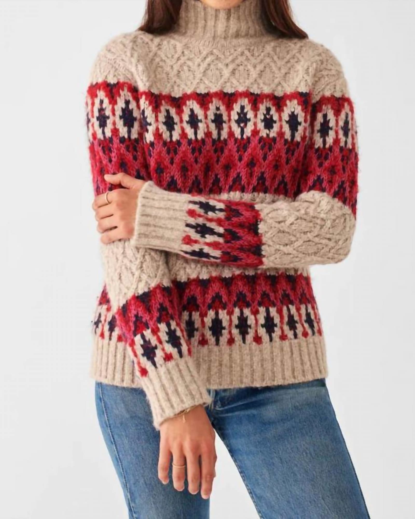 Frost Fairisle Turtleneck Sweater in Festive Pop | Festive Pop