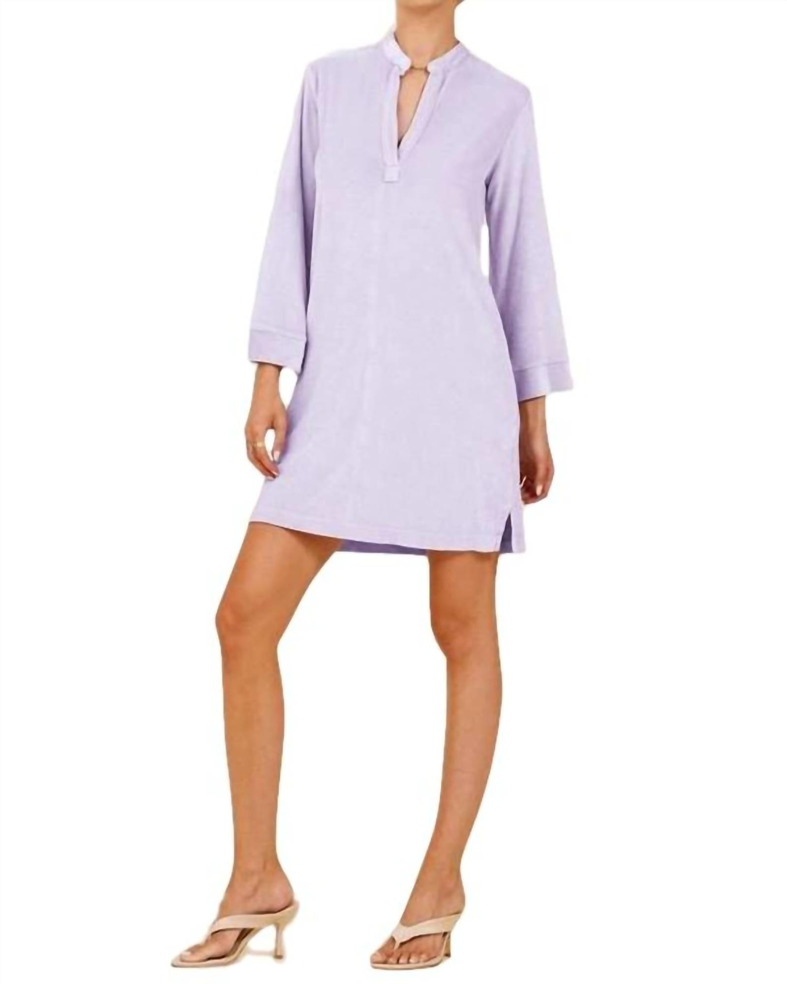 Laguna Velour Shirt Dress in Light Lilac | Light Lilac