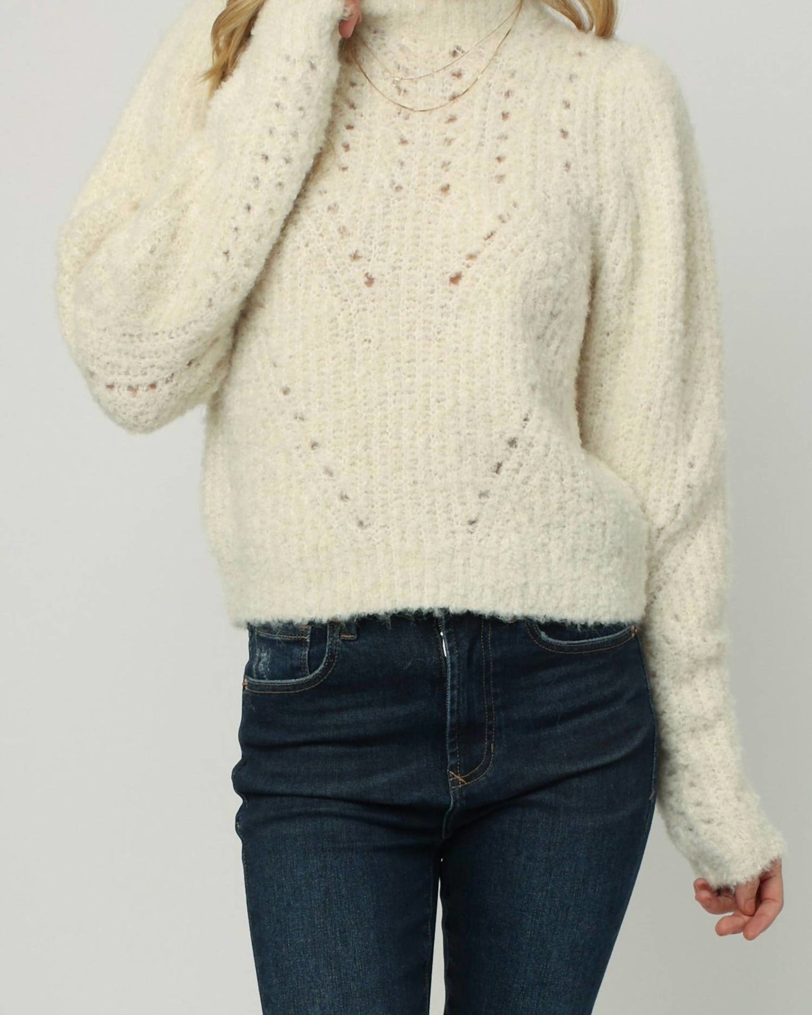 Madison Crewneck Sweater in Cream | Cream