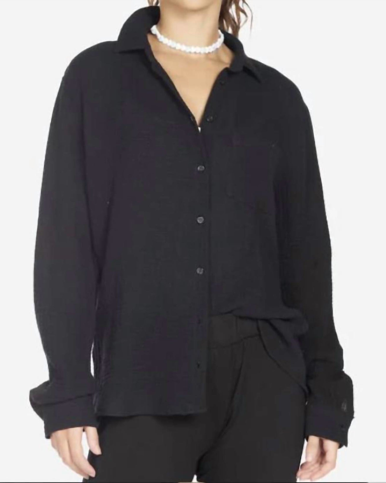 Hobart Collar Shirt in Black | Black