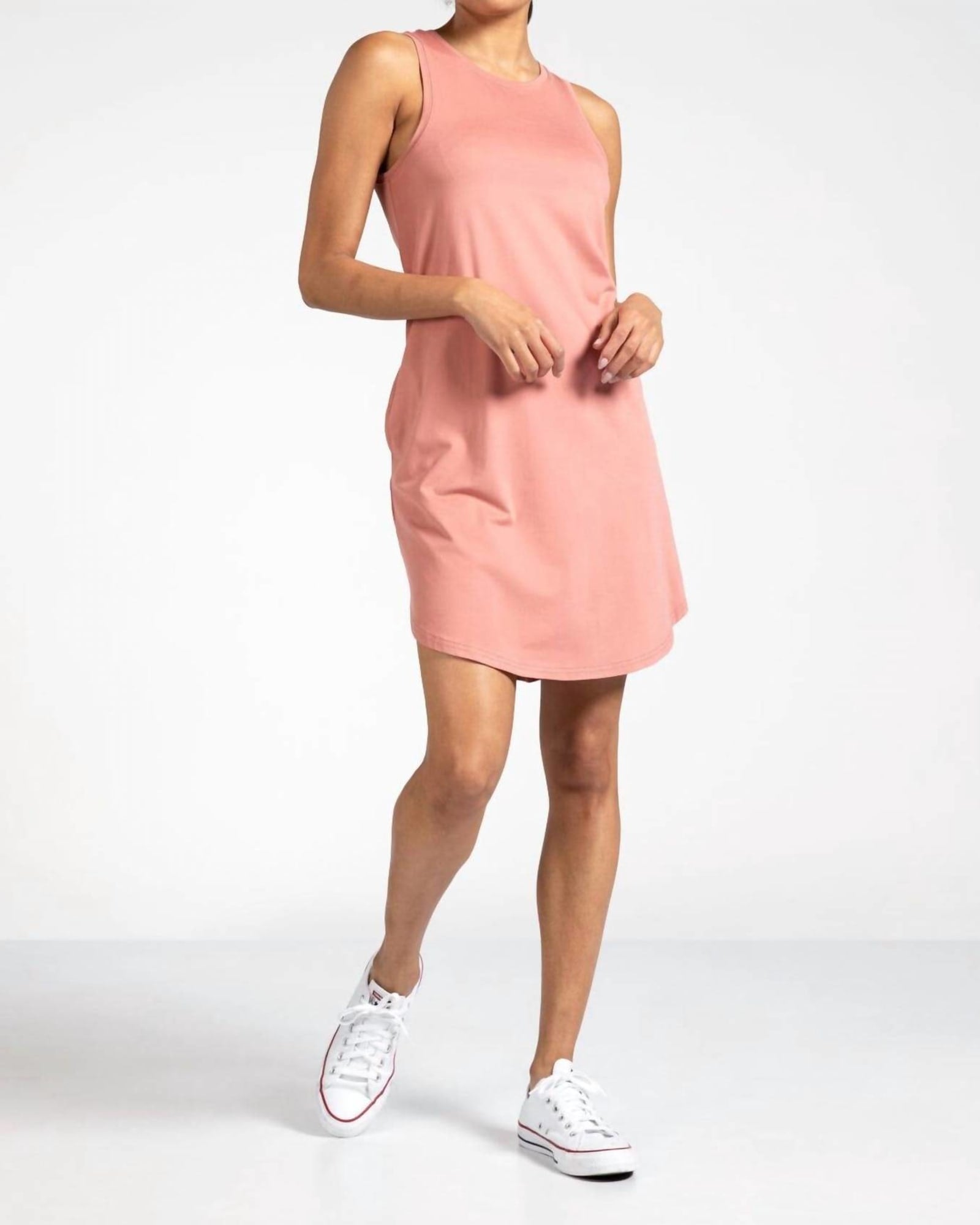 Holland Sleeveless T-Shirt Dress in Adobe Rose | Adobe Rose