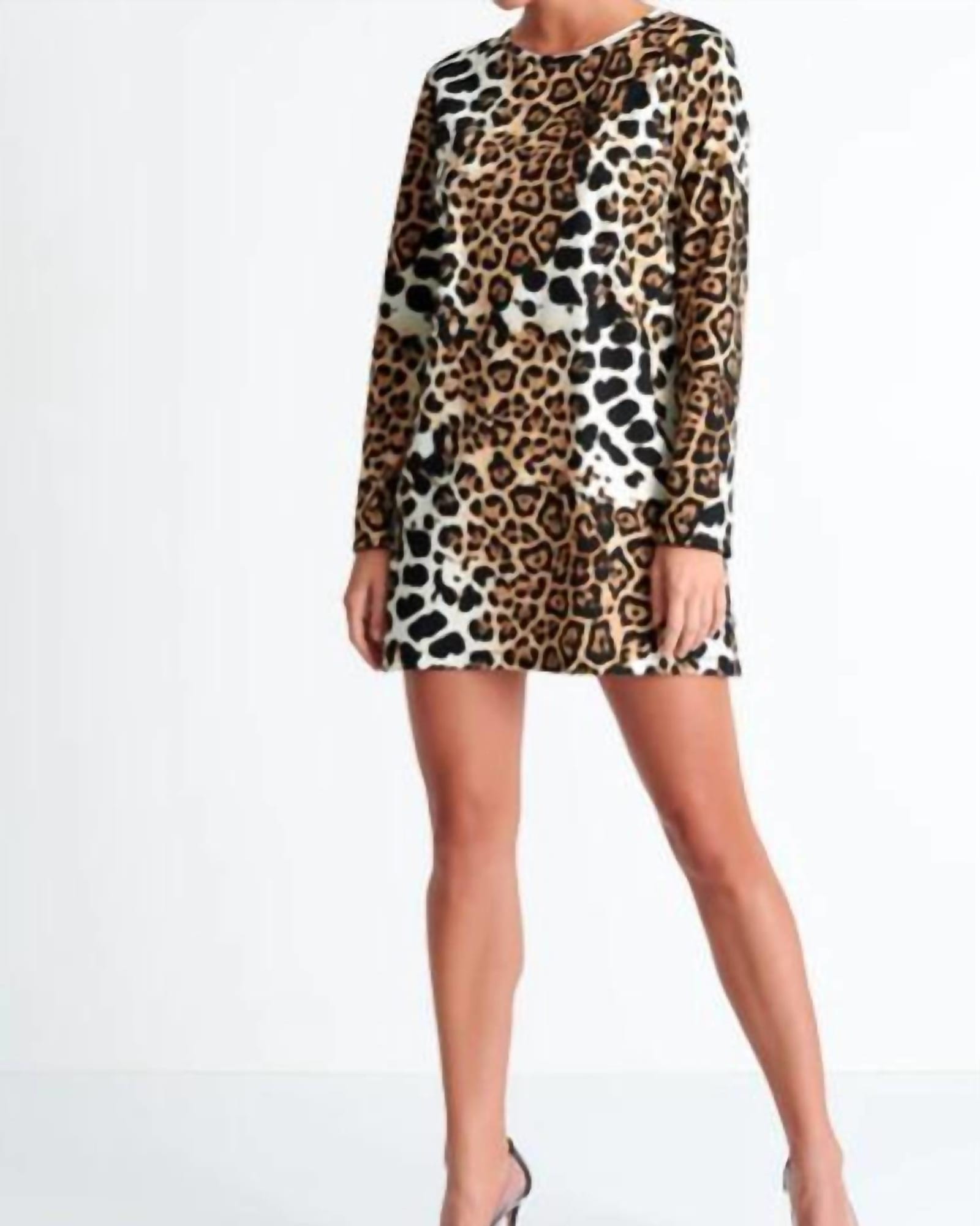 Kawa Long Sleeve Dress In Leopard Print | Leopard Print