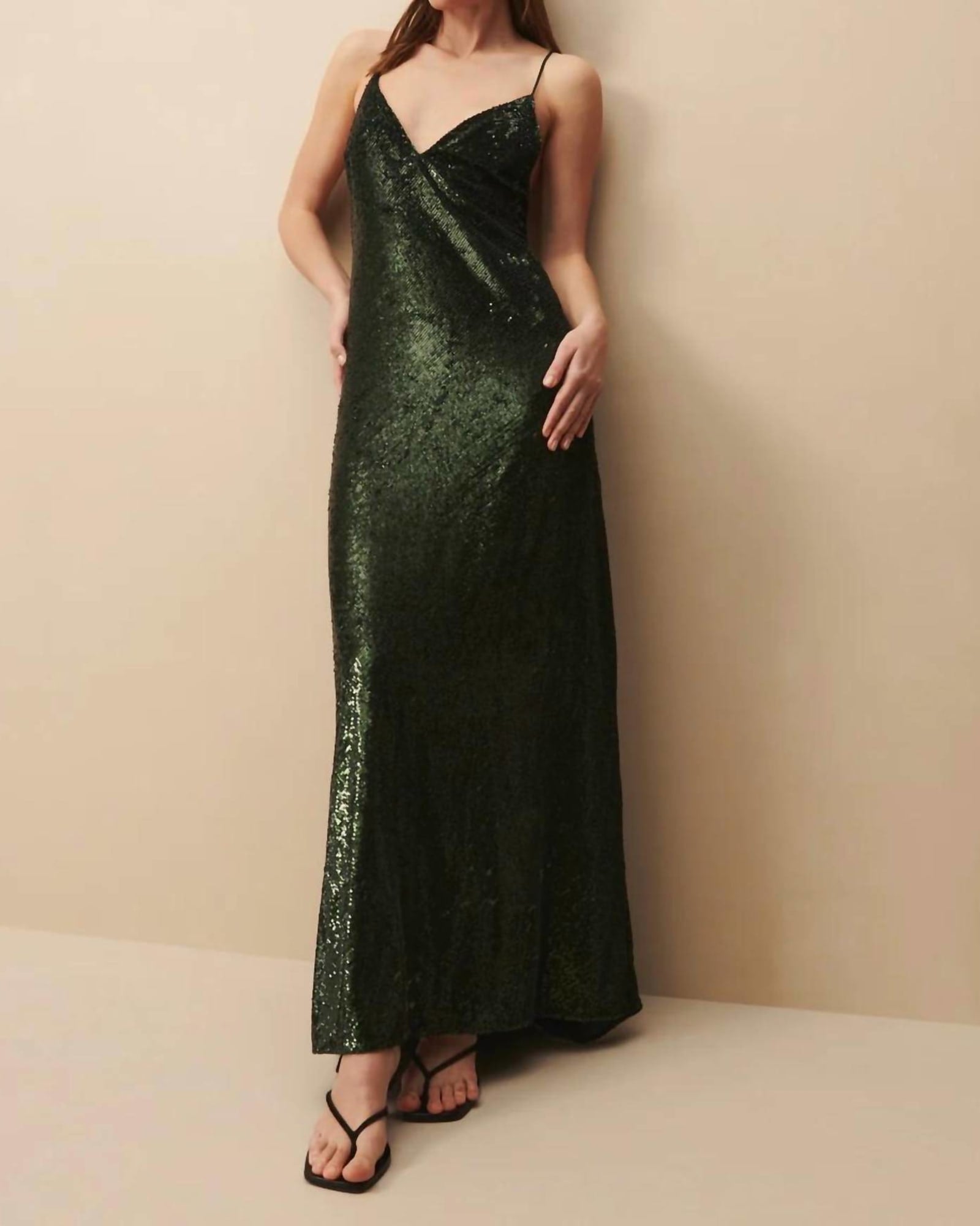 Josephine Long Dress In Emerald | Emerald